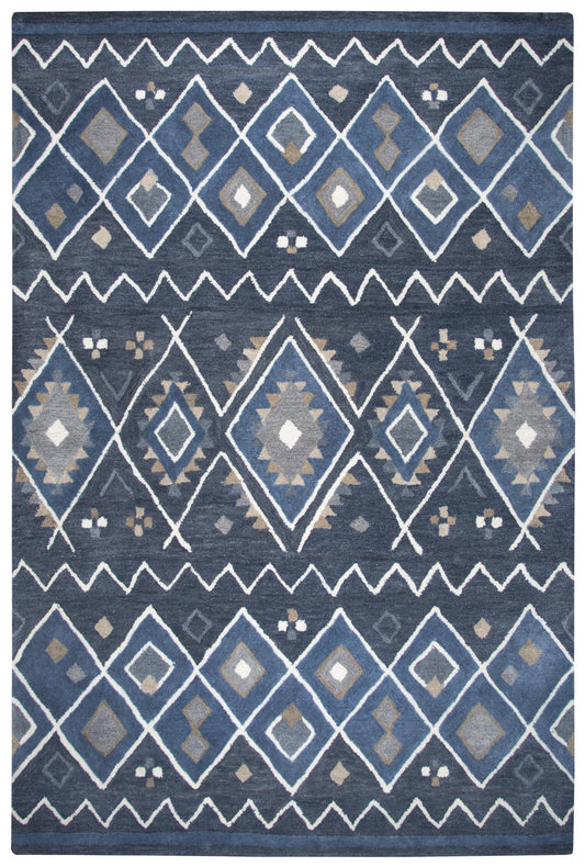 Tumble Weed Loft TL647A Indigo/Natural Hand-Tufted Rug - Rizzy