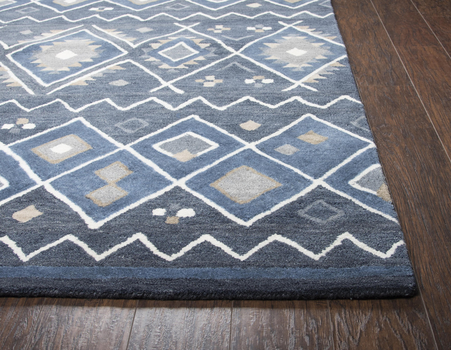 Tumble Weed Loft TL647A Indigo/Natural Hand-Tufted Rug - Rizzy