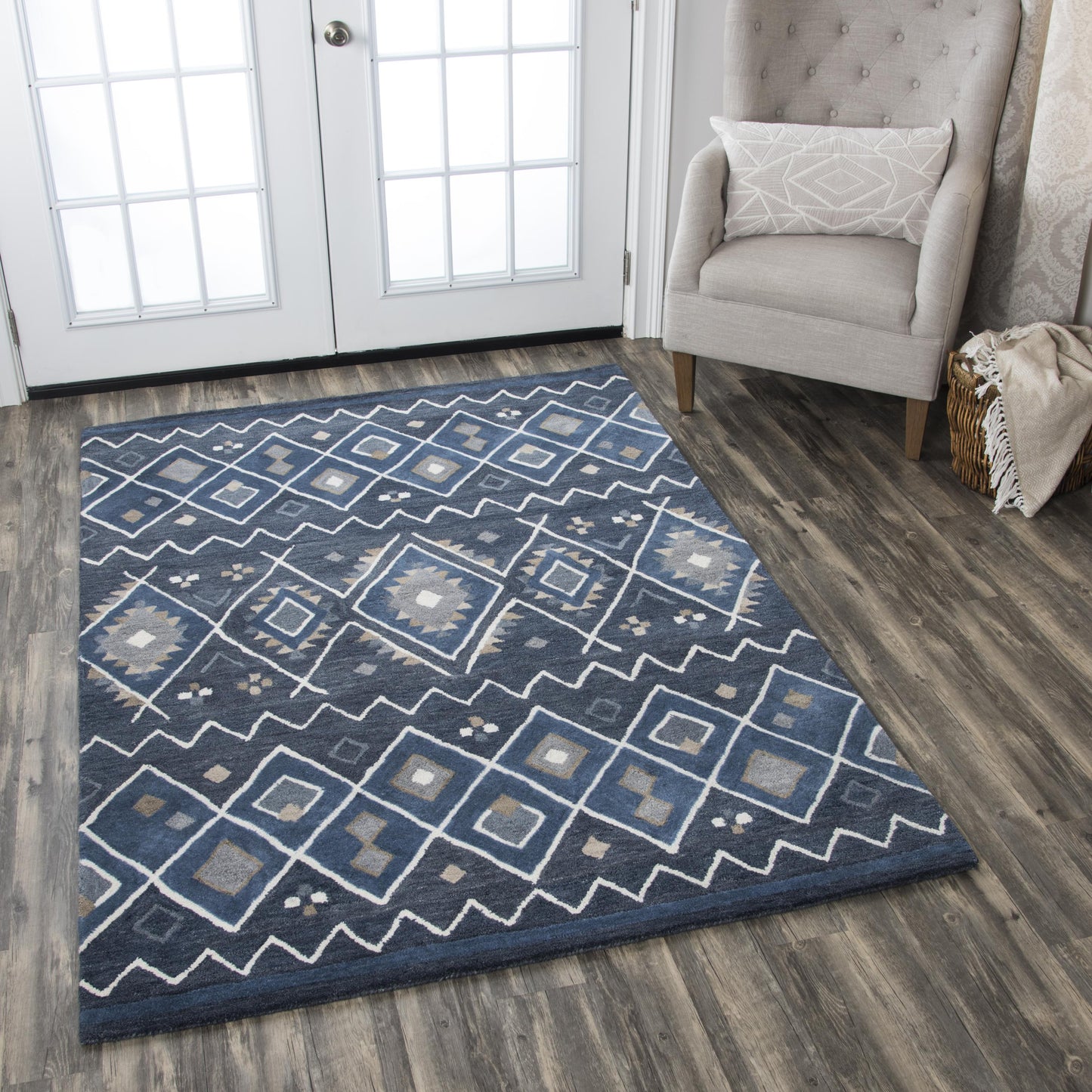 Tumble Weed Loft TL647A Indigo/Natural Hand-Tufted Rug - Rizzy