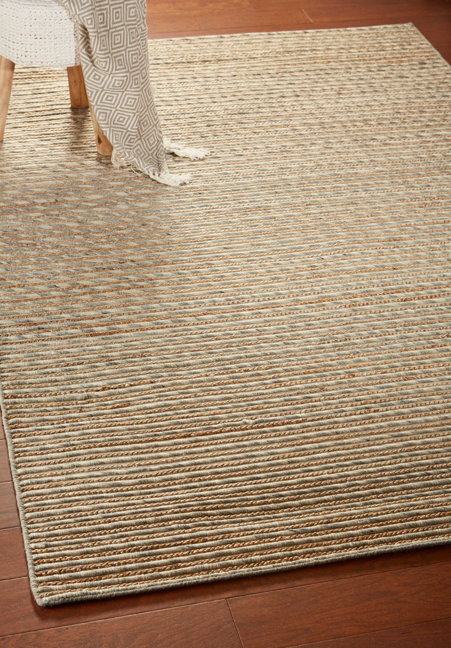Topanga-81321 Coastal Handmade Silver Cotton Indoor Area Rug - LR Home