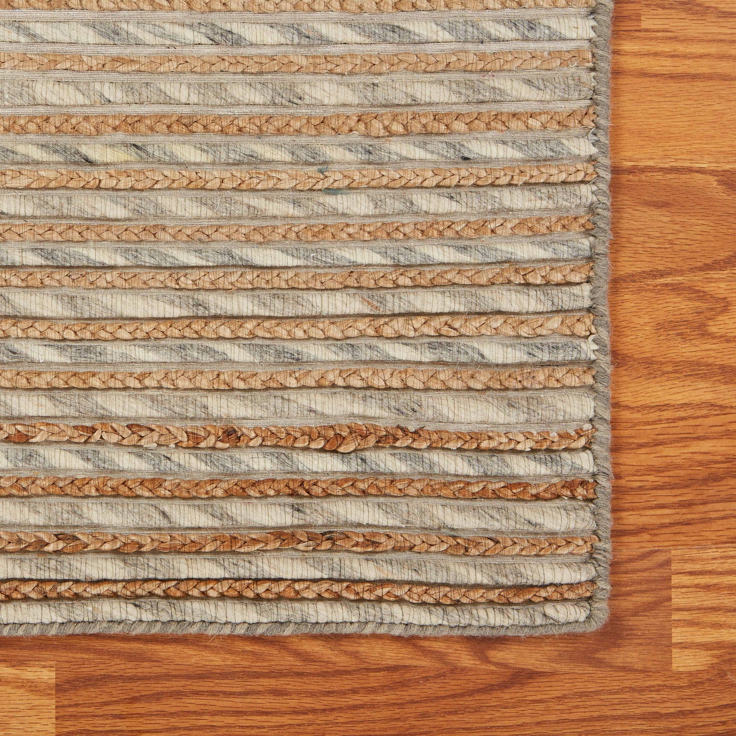 Topanga-81321 Coastal Handmade Silver Cotton Indoor Area Rug - LR Home
