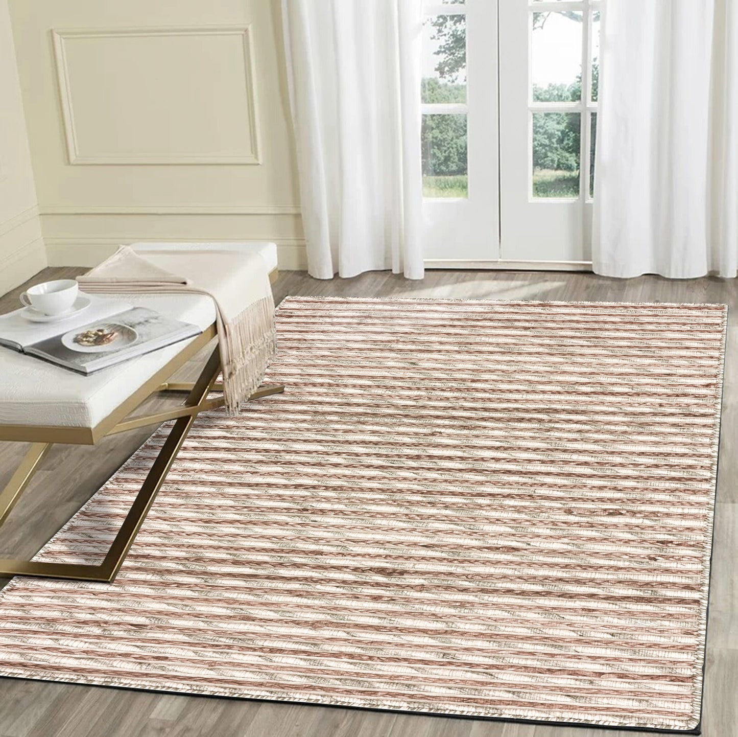 Topanga-81321 Coastal Handmade Silver Cotton Indoor Area Rug - LR Home