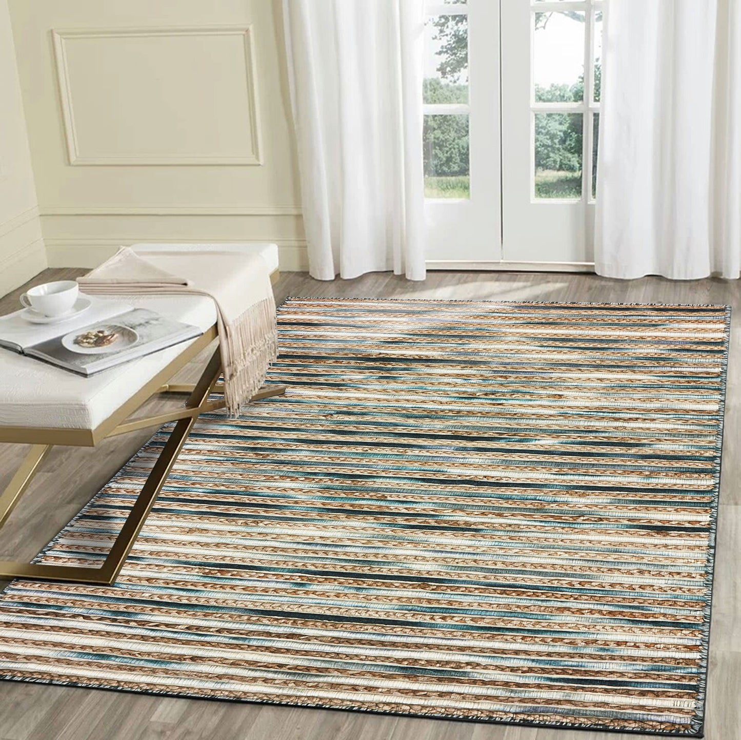 Topanga-81322 Coastal Handmade Dark Gray Cotton Indoor Area Rug - LR Home
