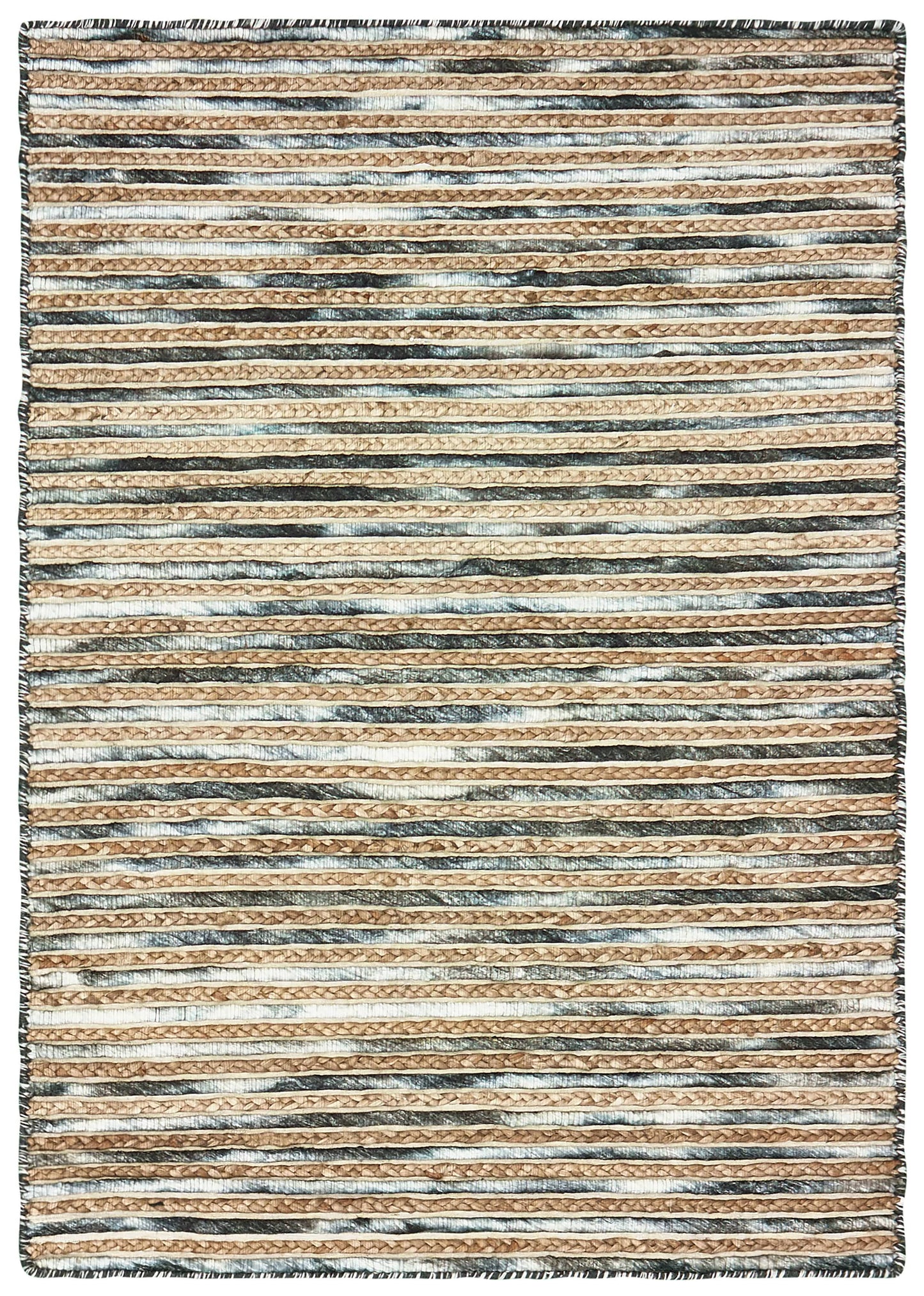 Topanga-81323 Coastal Handmade Charcoal Cotton Indoor Area Rug - LR Home