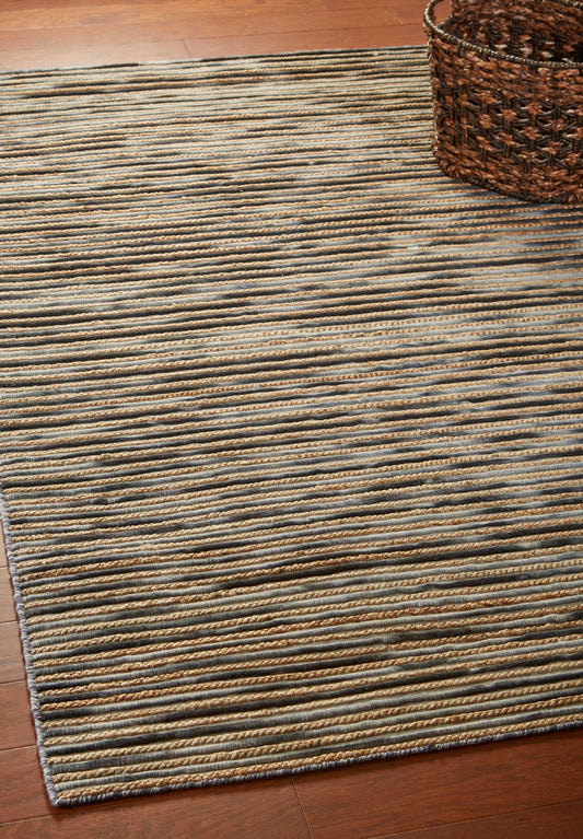 Topanga-81323 Coastal Handmade Charcoal Cotton Indoor Area Rug - LR Home