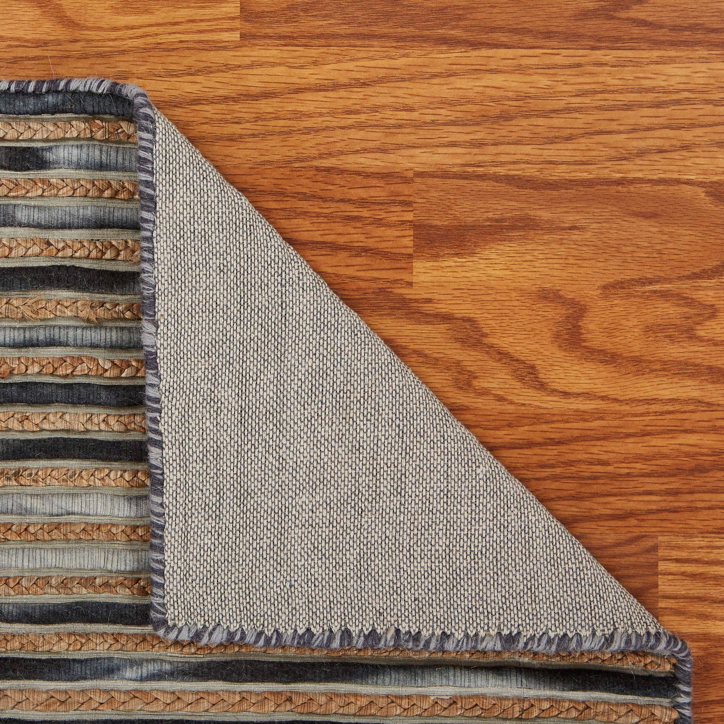 Topanga-81323 Coastal Handmade Charcoal Cotton Indoor Area Rug - LR Home