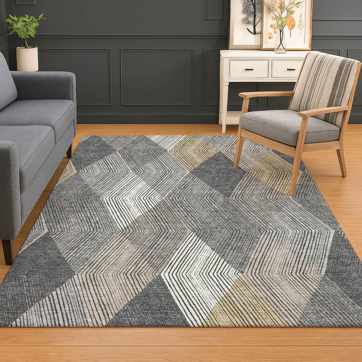 Machine Made The Reserve TR11 Charcoal - Dalyn Rugs