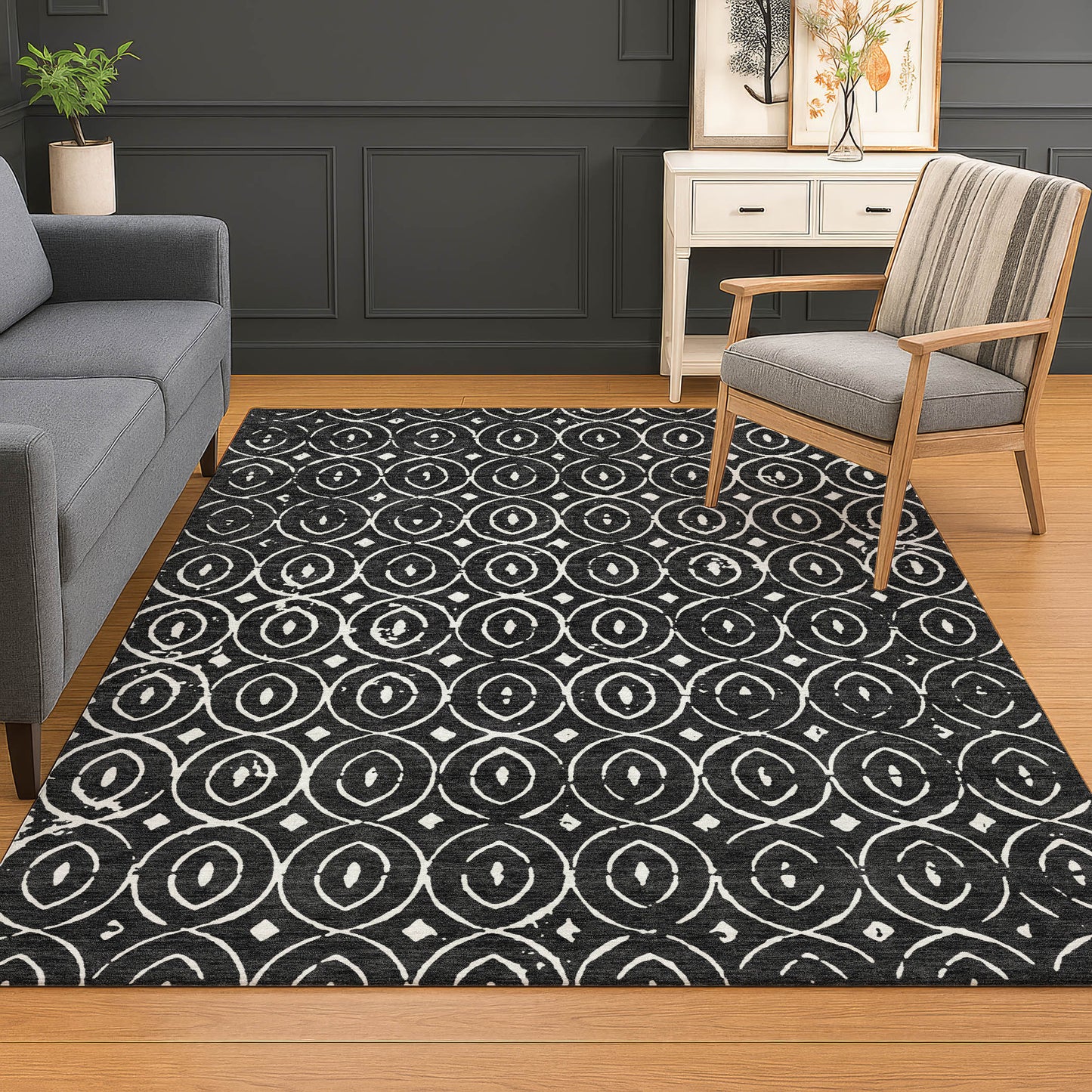 Machine Made The Reserve TR12 Black - Dalyn Rugs