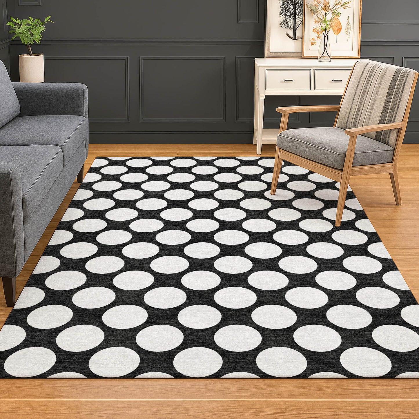 Machine Made The Reserve TR13 Black - Dalyn Rugs
