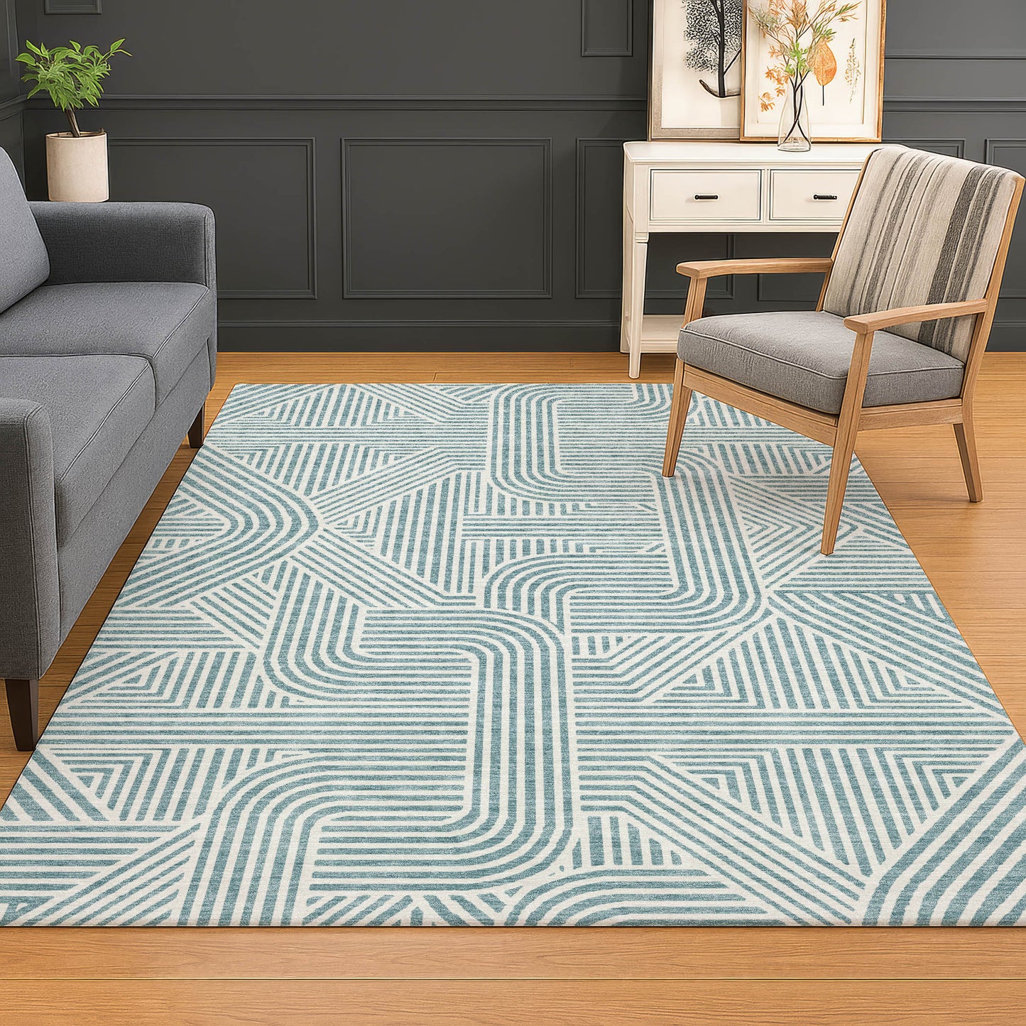 Machine Made The Reserve TR14 Teal - Dalyn Rugs
