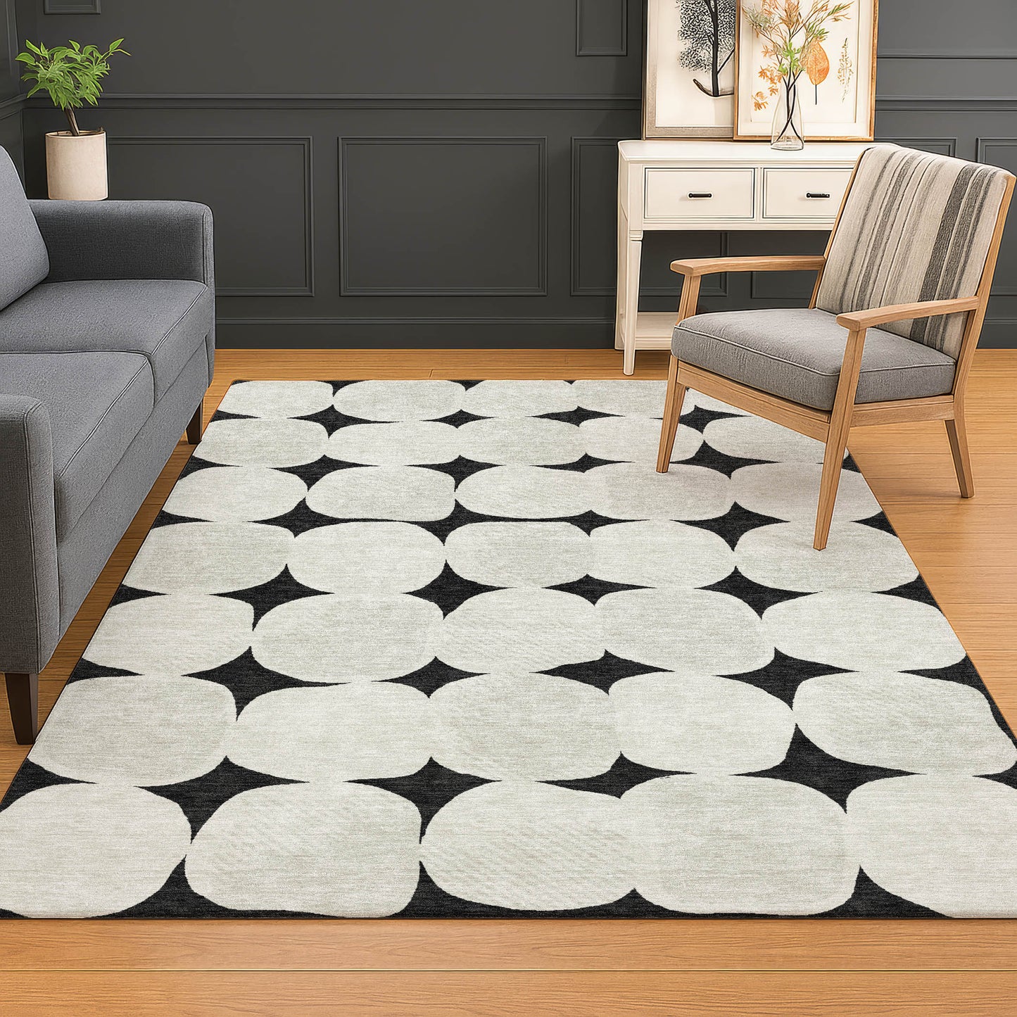 Machine Made The Reserve TR16 Black - Dalyn Rugs