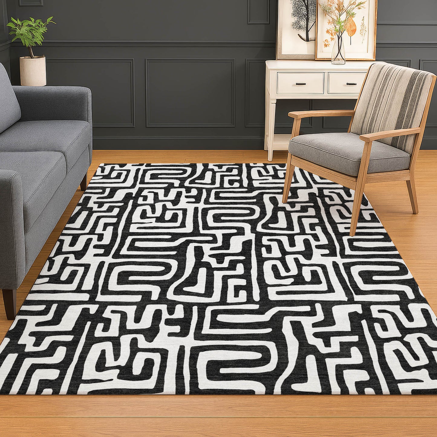 Machine Made The Reserve TR1 Black - Dalyn Rugs