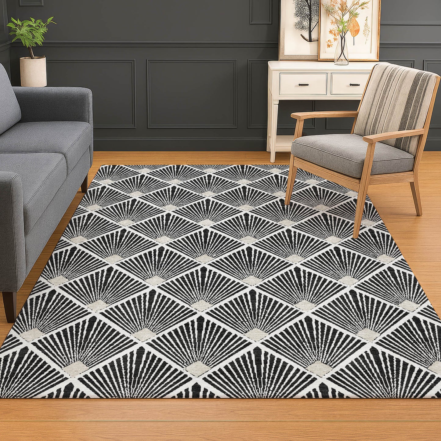 Machine Made The Reserve TR9 Black - Dalyn Rugs