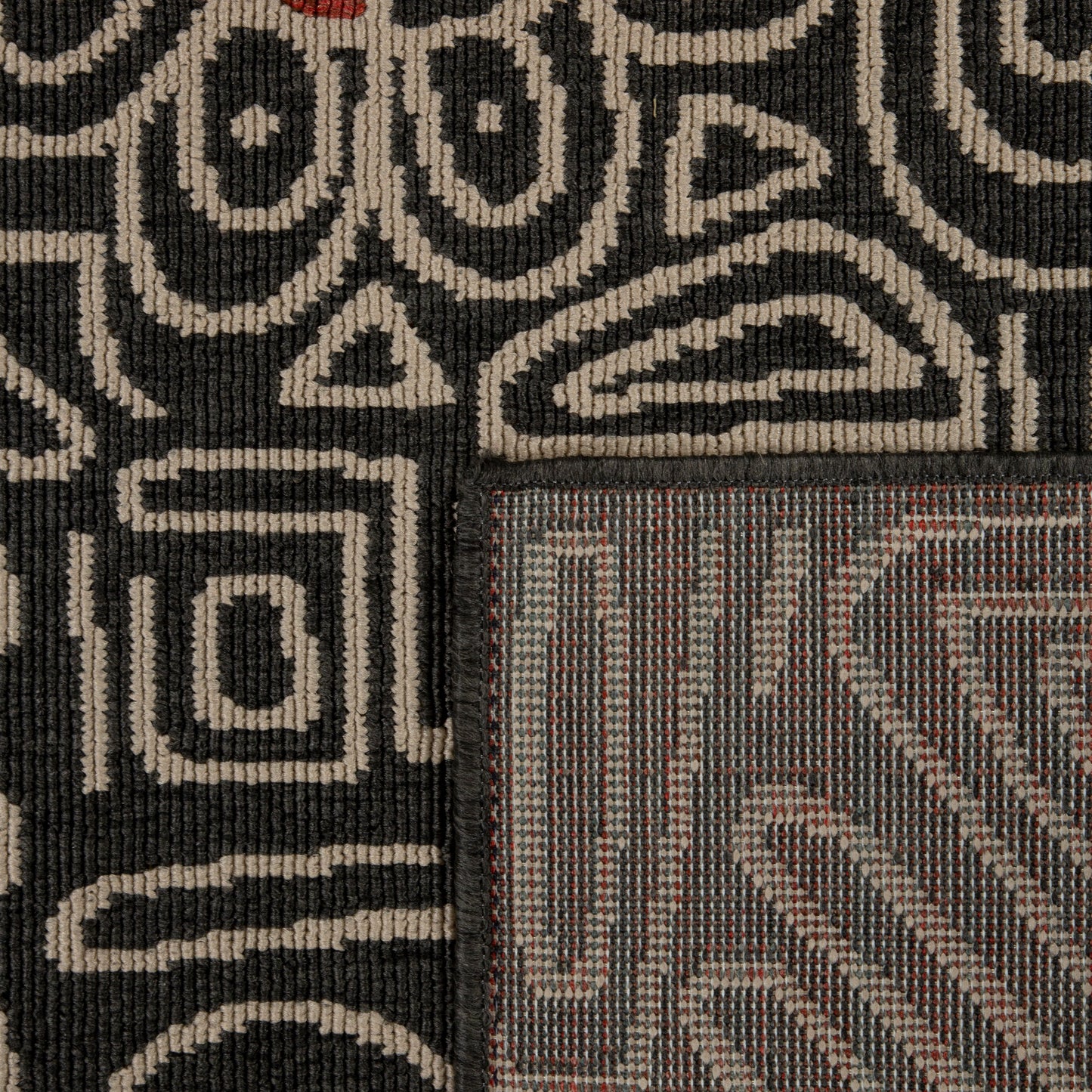Tribu-82495 Bohemian/Eclectic Power-Loomed Black/Multi Polypropylene Indoor/Outdoor Area Rug - LR Home
