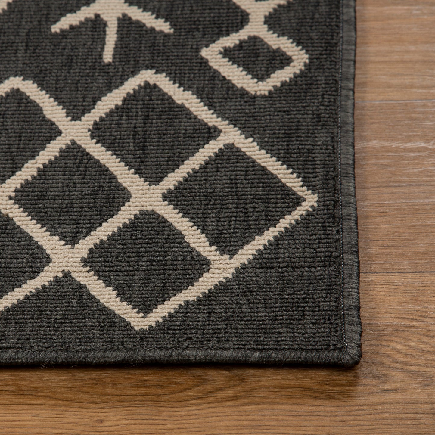 Tribu-82496 Bohemian/Eclectic Power-Loomed Black/Multi Polypropylene Indoor/Outdoor Area Rug - LR Home