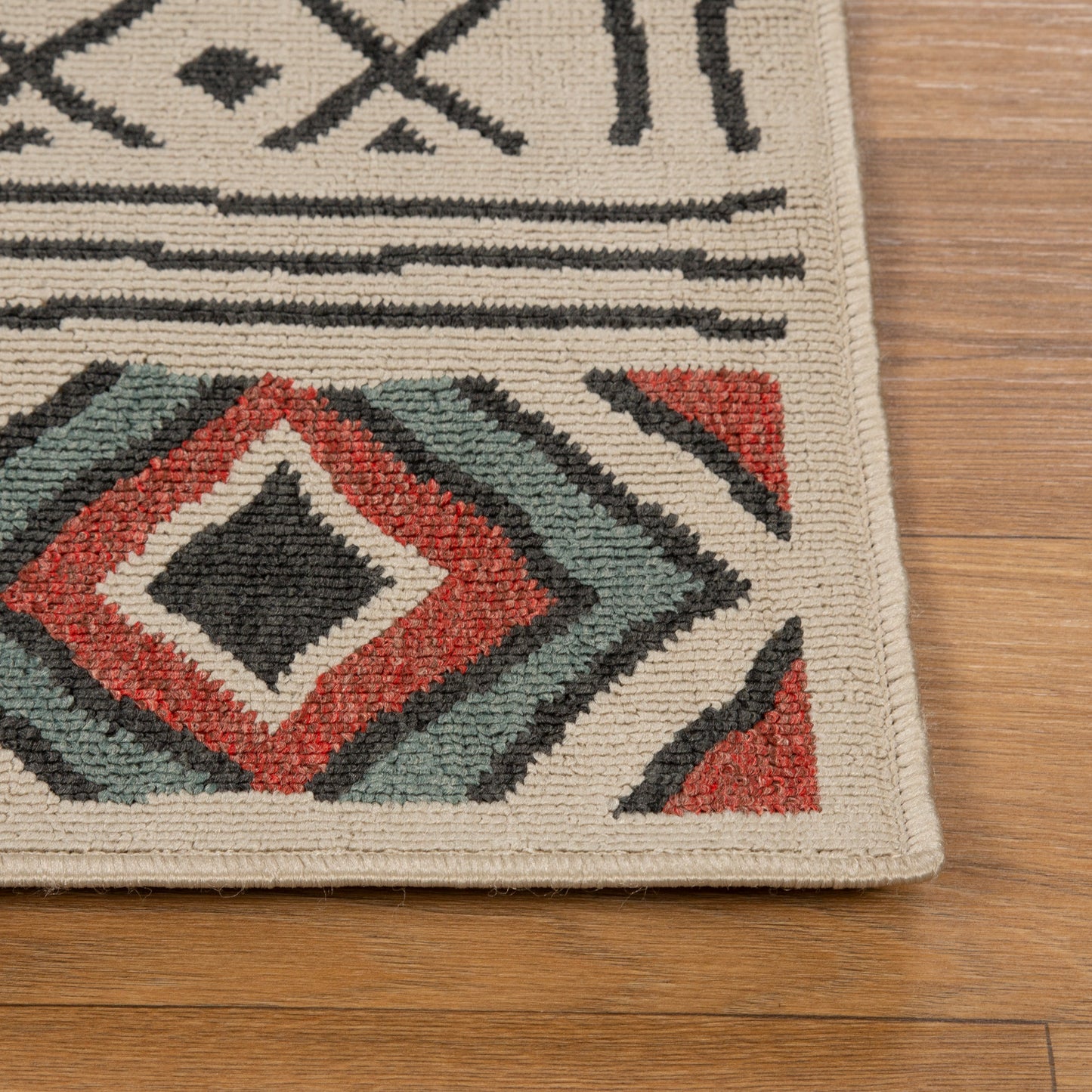 Tribu-82498 Bohemian/Eclectic Power-Loomed Beige/Multi Polypropylene Indoor/Outdoor Area Rug - LR Home