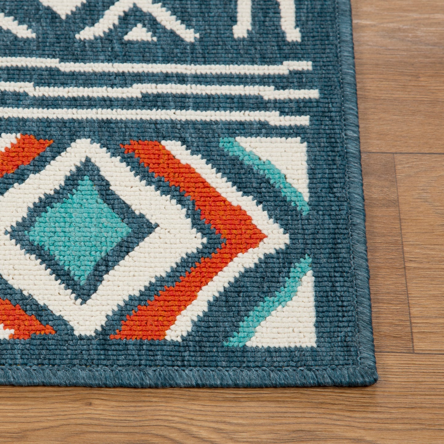 Tribu-82499 Bohemian/Eclectic Power-Loomed Blue/Multi Polypropylene Indoor/Outdoor Area Rug - LR Home