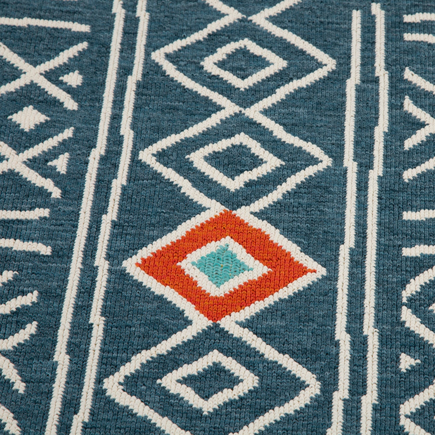 Tribu-82499 Bohemian/Eclectic Power-Loomed Blue/Multi Polypropylene Indoor/Outdoor Area Rug - LR Home
