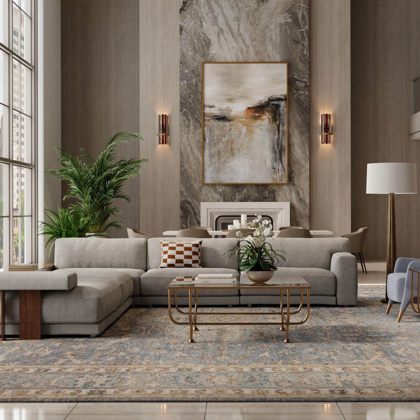 Tuscany TUS712 Gray Hand Knotted  Rug - Rizzy