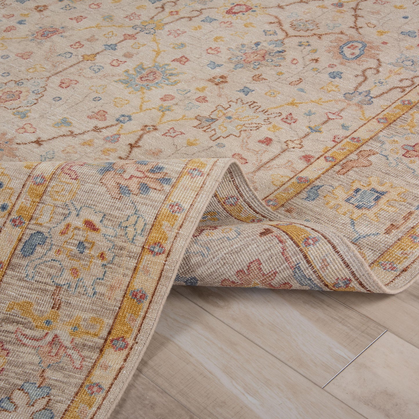 Tuscany TUS713 Beige/Gray Hand Knotted  Rug - Rizzy