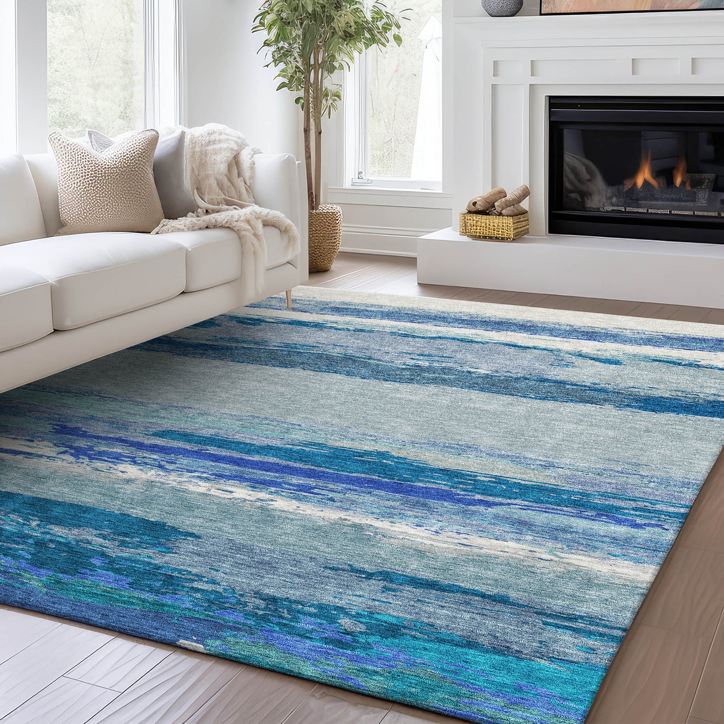 Machine Made Trevi TV8 Blue - Dalyn Rugs
