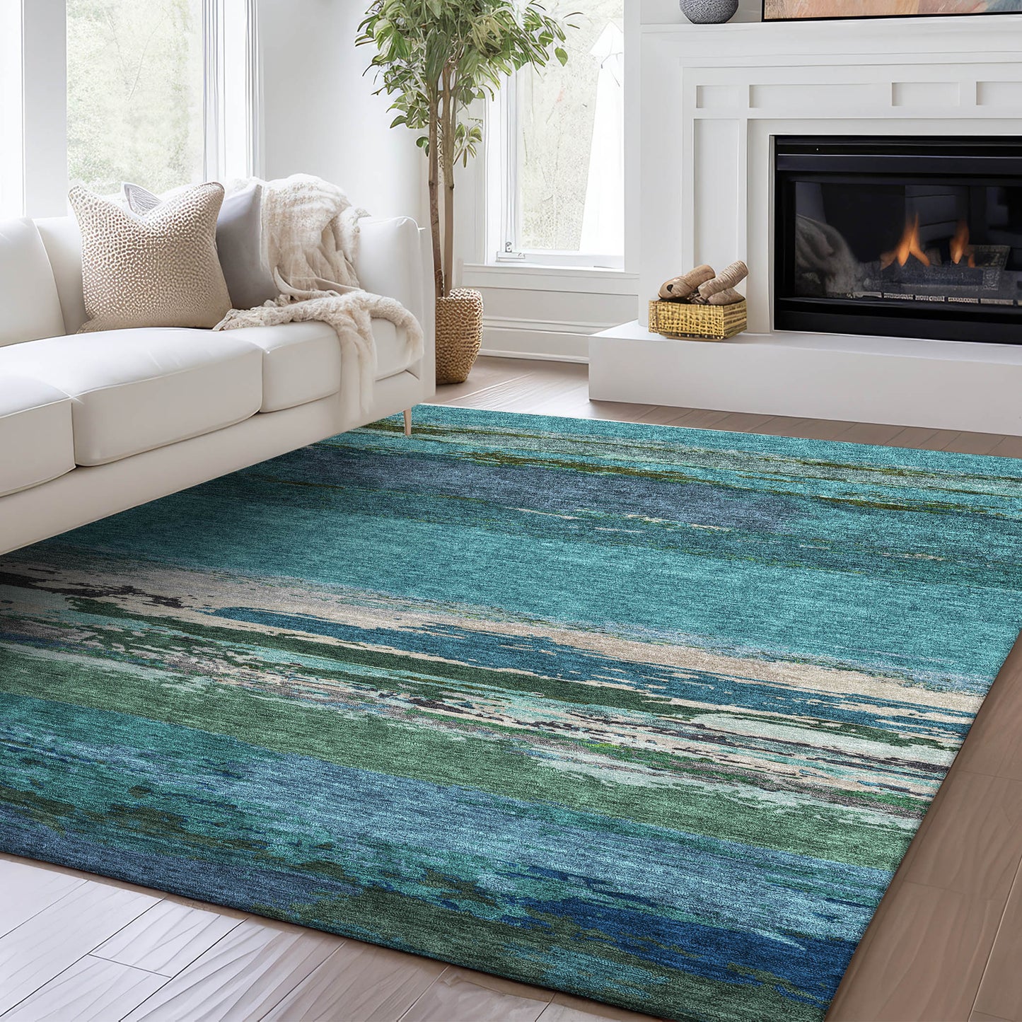 Machine Made Trevi TV8 Teal - Dalyn Rugs