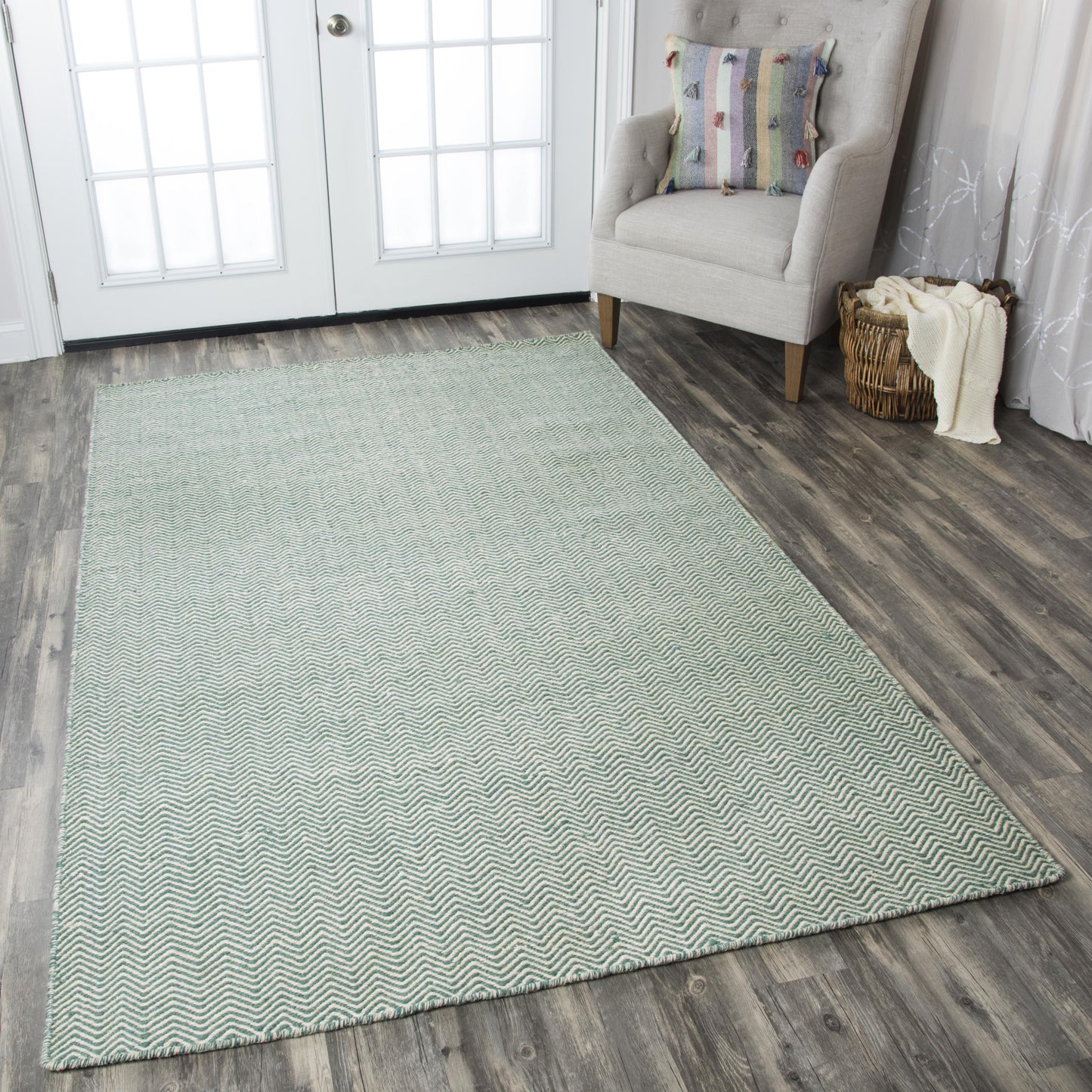 Twist TW2927 Green Hand-Woven Rug - Rizzy