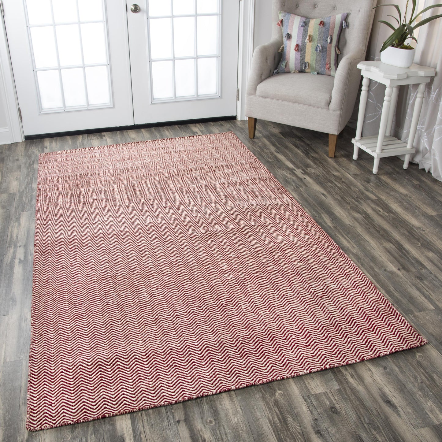Twist TW2967 Burgundy  Hand-Woven Rug - Rizzy