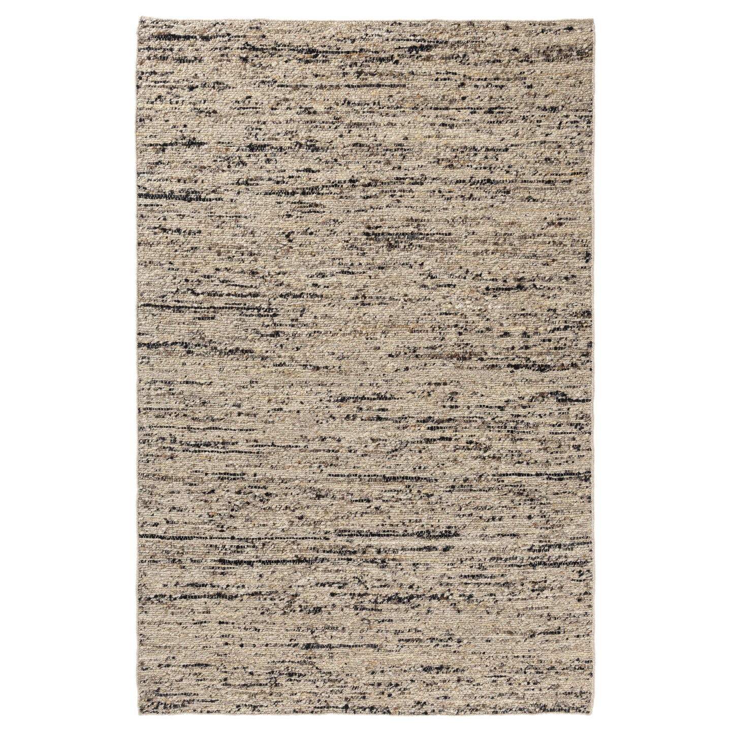 Valour-82873 Farmhouse Hand-Woven Beige/Black Self-Backed Indoor Area Rug - LR Home