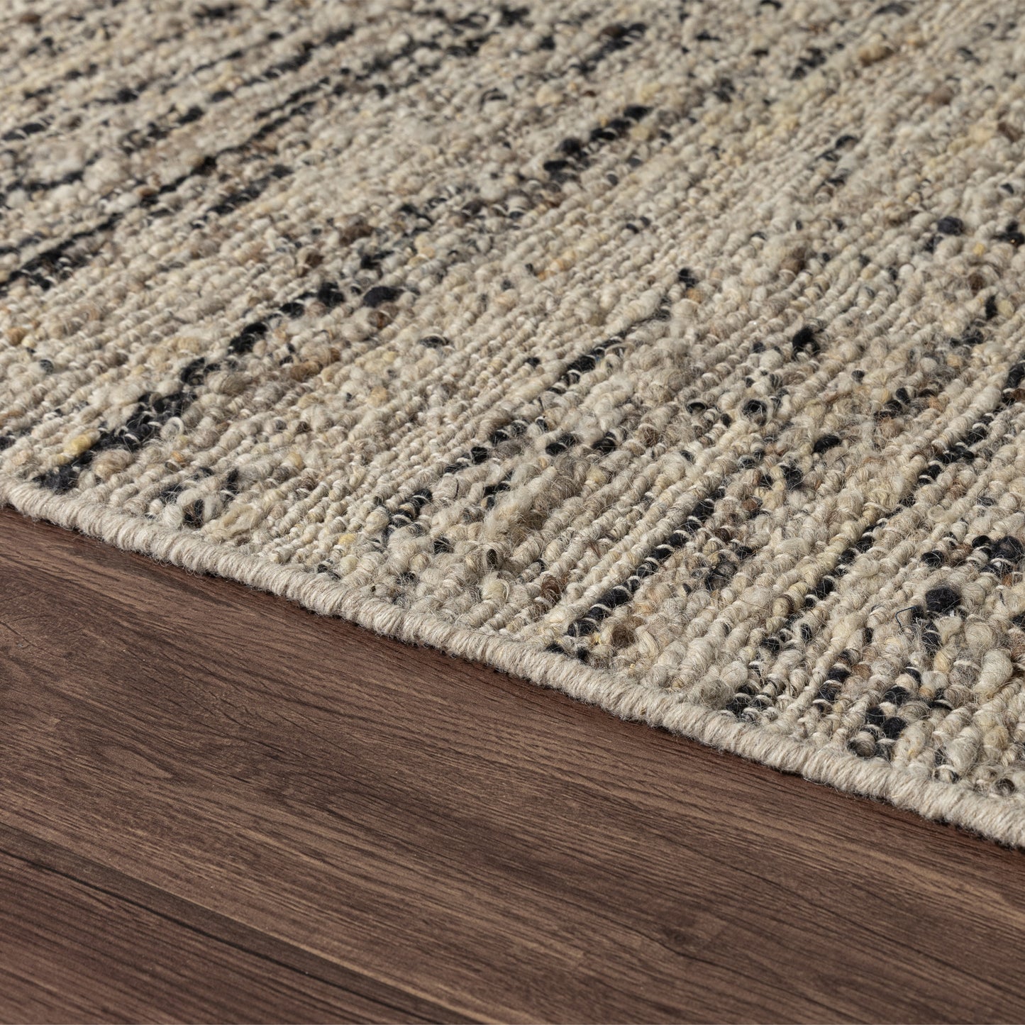 Valour-82873 Farmhouse Hand-Woven Beige/Black Self-Backed Indoor Area Rug - LR Home