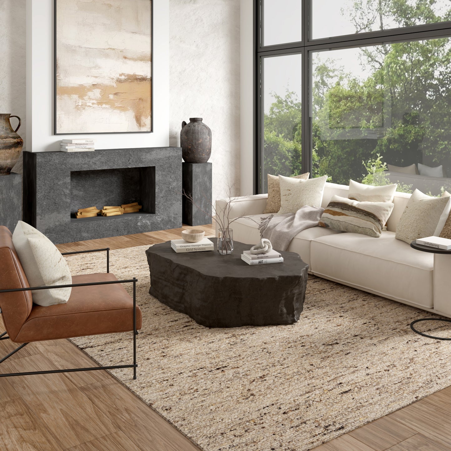 Valour-82875 Farmhouse Hand-Woven Beige/Brown Self-Backed Indoor Area Rug - LR Home