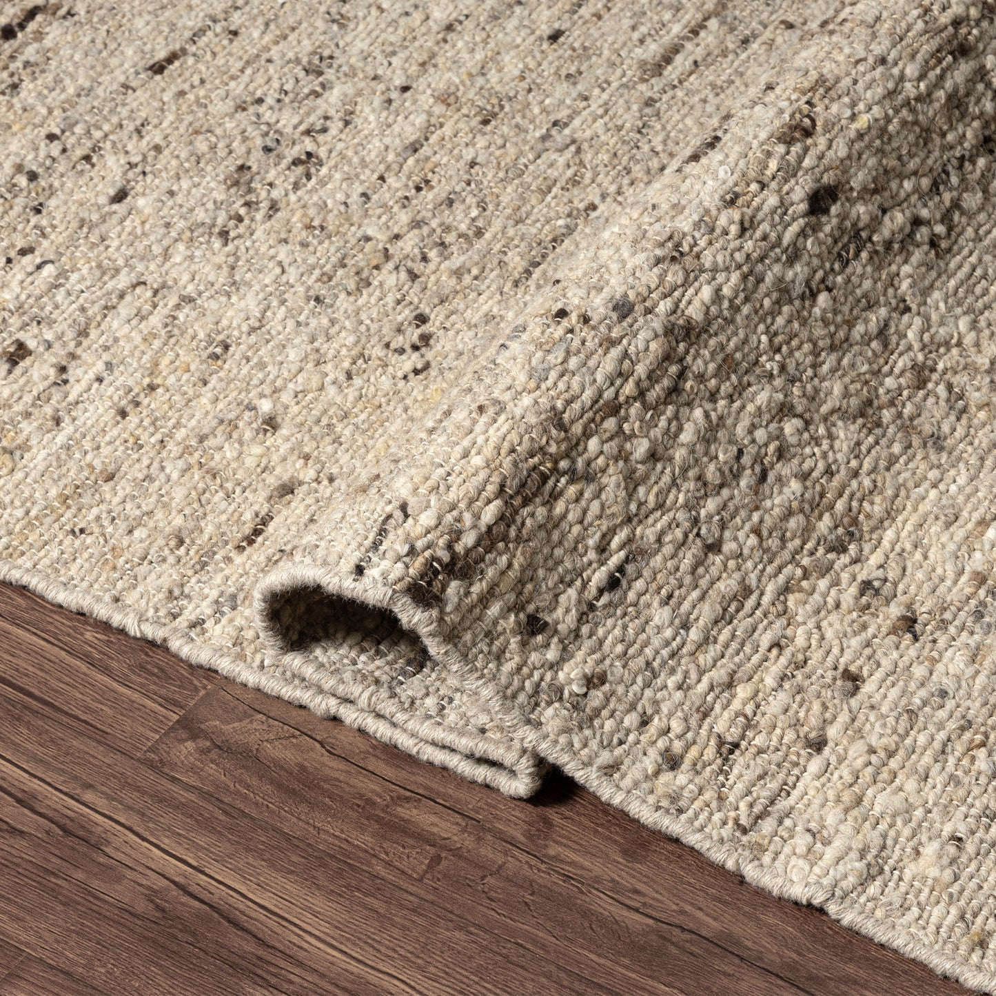 Valour-82875 Farmhouse Hand-Woven Beige/Brown Self-Backed Indoor Area Rug - LR Home