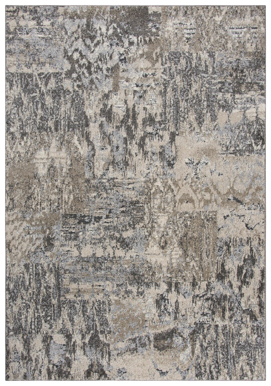 Valencia VCA106 Beige/Silver Machine-Made Rug - Rizzy