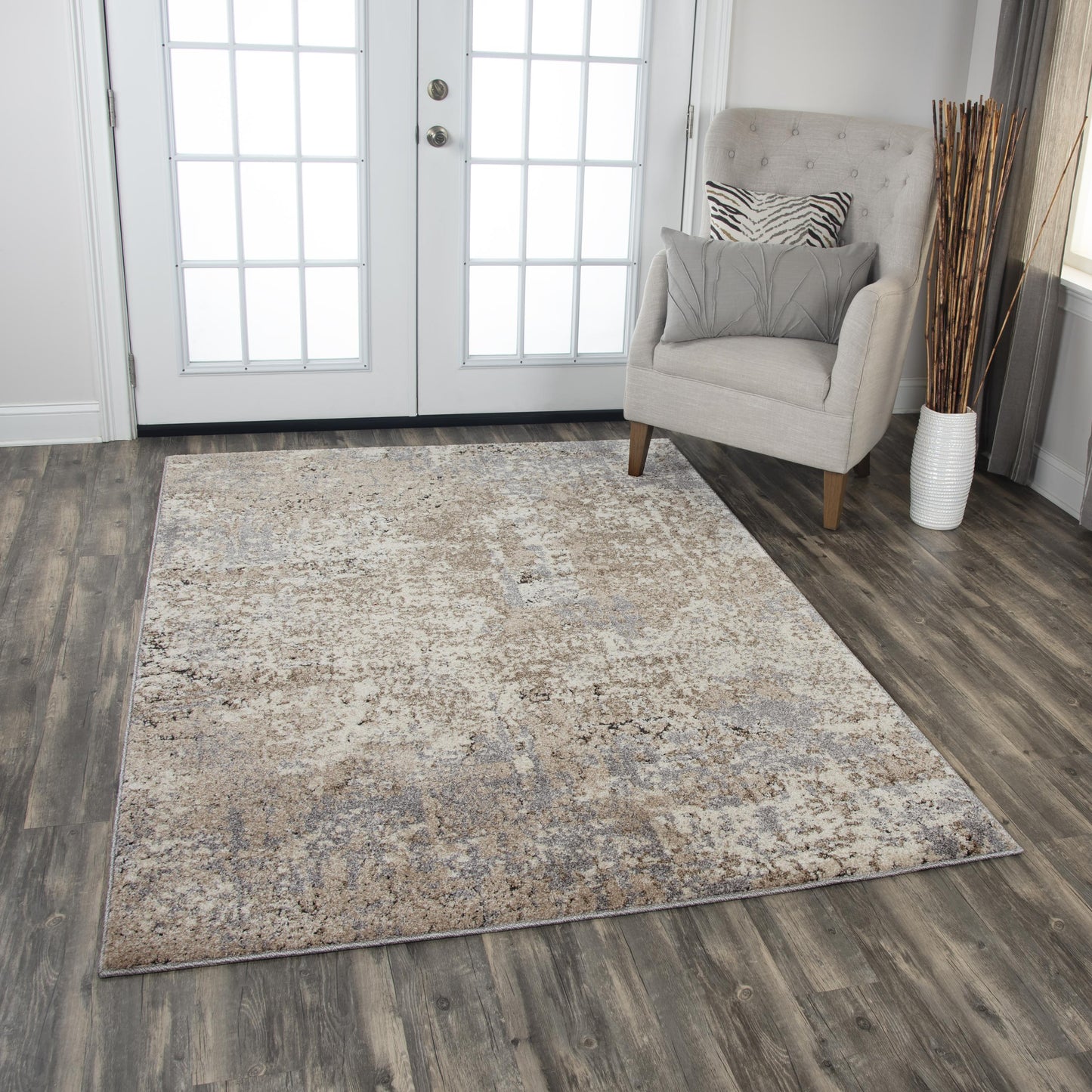 Valencia VCA108 Cream/Beige Machine-Made Rug - Rizzy