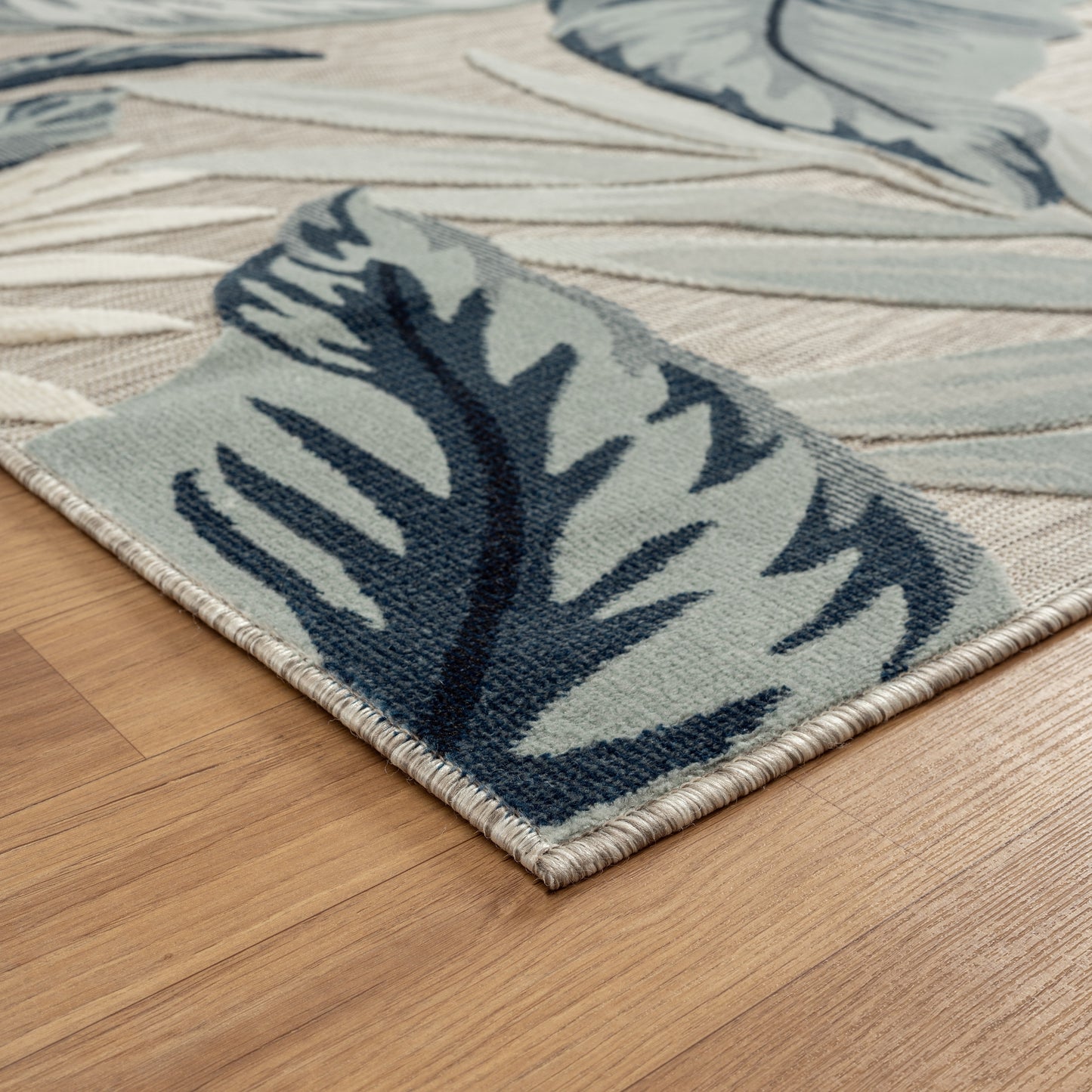 Veranda-82101 Coastal Power-Loomed Beige/Gray Polypropylene Indoor/Outdoor Area Rug - LR Home