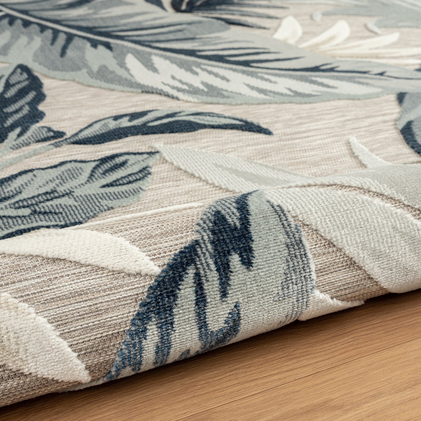 Veranda-82101 Coastal Power-Loomed Beige/Gray Polypropylene Indoor/Outdoor Area Rug - LR Home