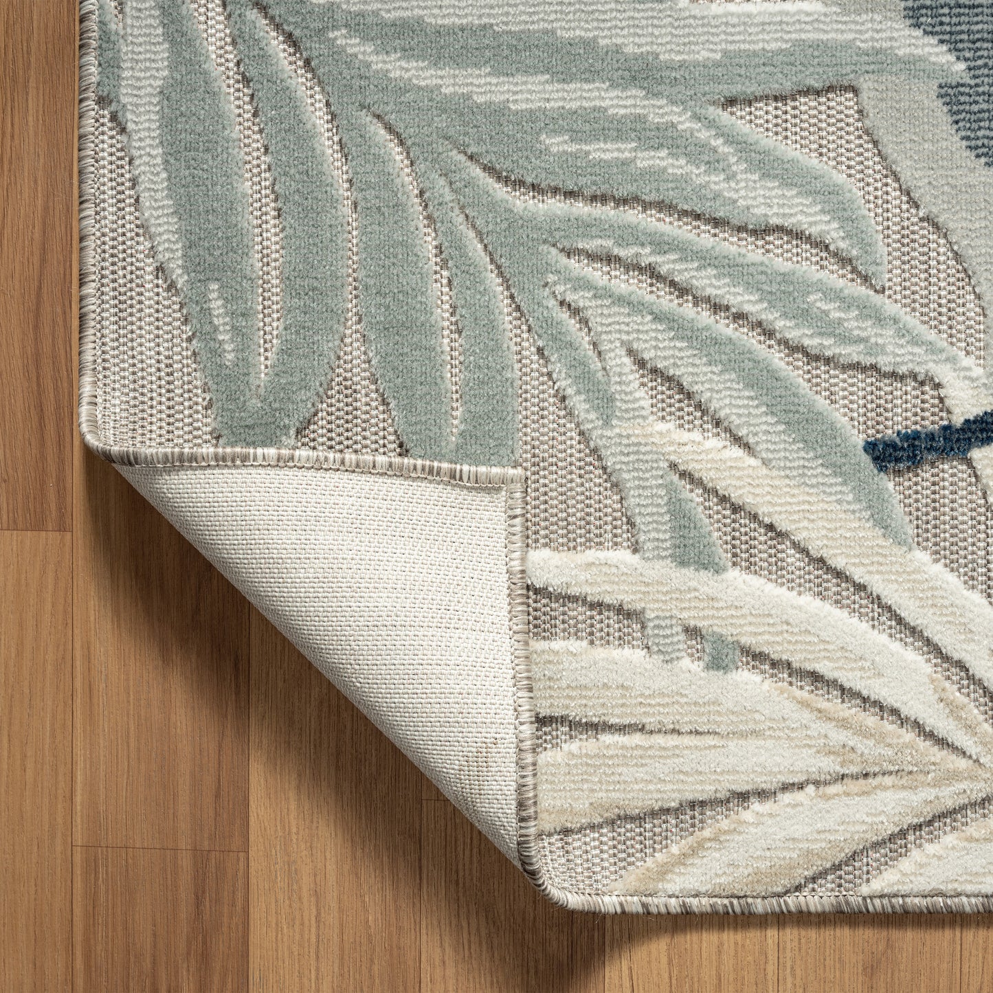 Veranda-82101 Coastal Power-Loomed Beige/Gray Polypropylene Indoor/Outdoor Area Rug - LR Home