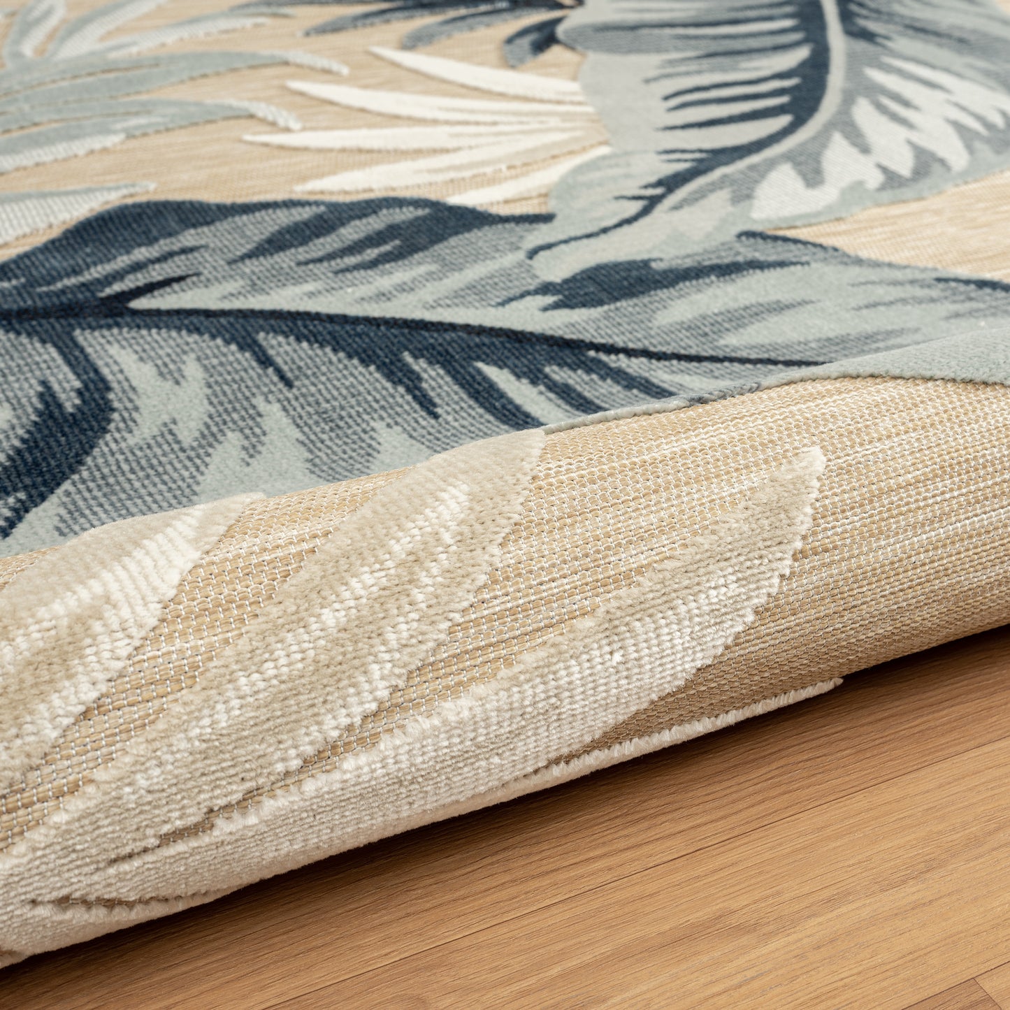 VERND-82101 Tropical Machine Made Navy Blue/Beige/Gray Polypropylene Indoor/Outdoor Area Rugs - LR Home