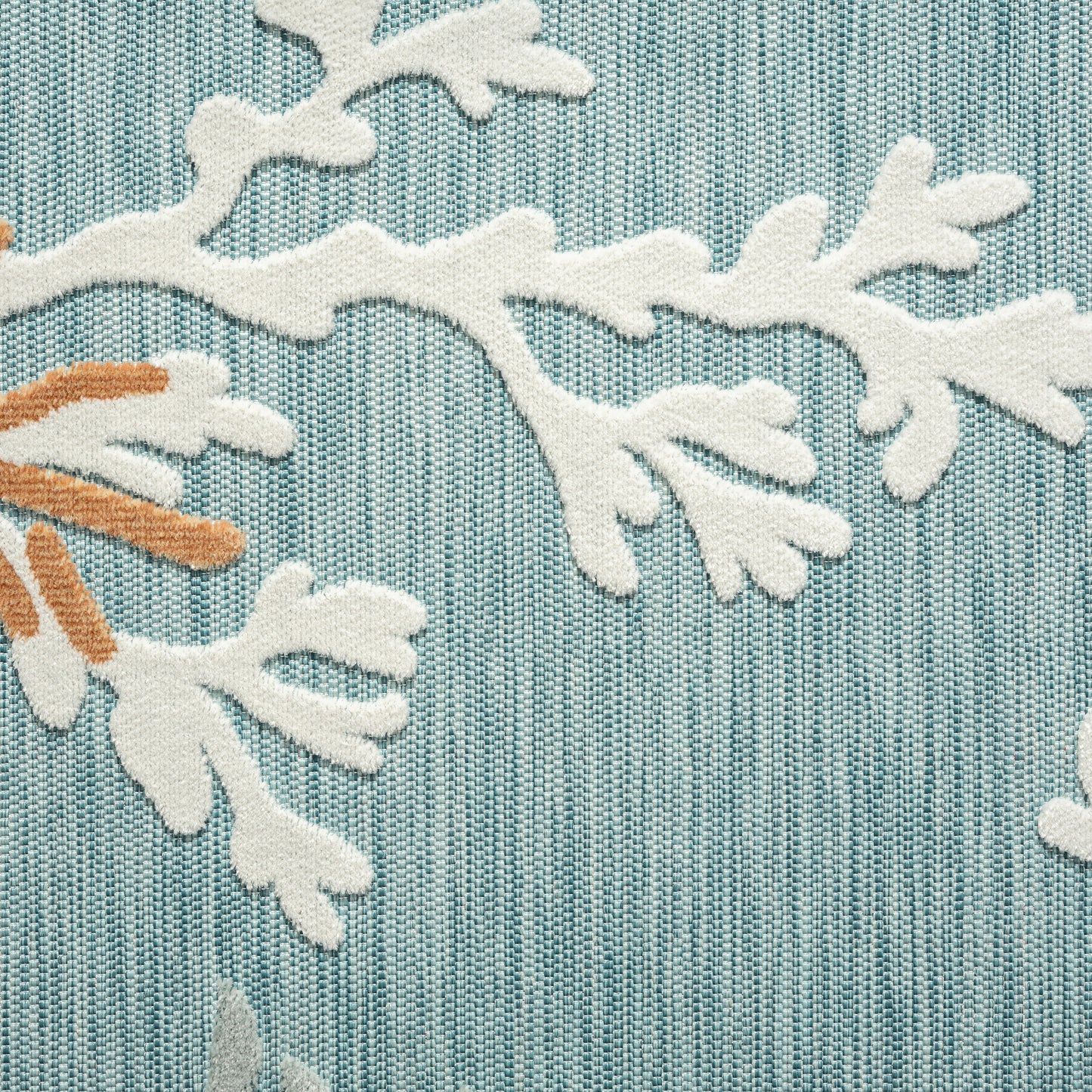 Veranda-82103 Coastal Power-Loomed AquaBlue/Multi Polypropylene Indoor/Outdoor Area Rug - LR Home