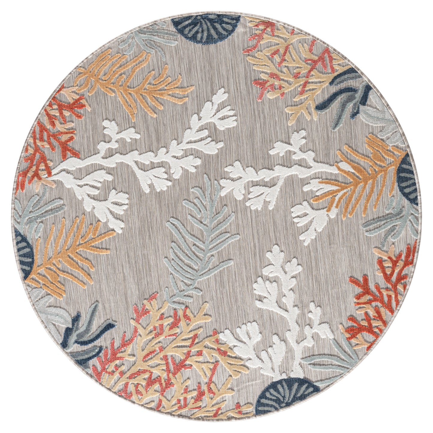 Veranda-82104 Coastal Power-Loomed Beige/Multi Polypropylene Indoor/Outdoor Area Rug - LR Home