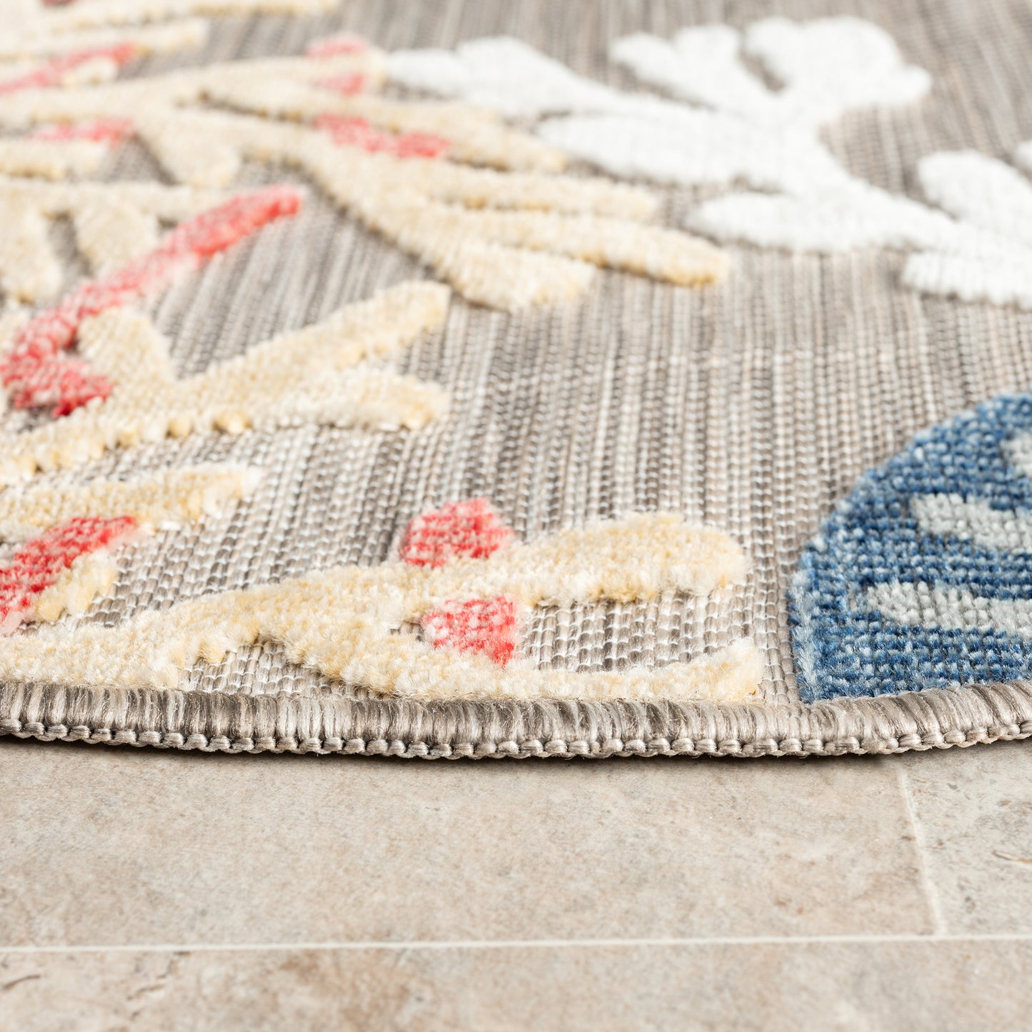 Veranda-82104 Coastal Power-Loomed Beige/Multi Polypropylene Indoor/Outdoor Area Rug - LR Home