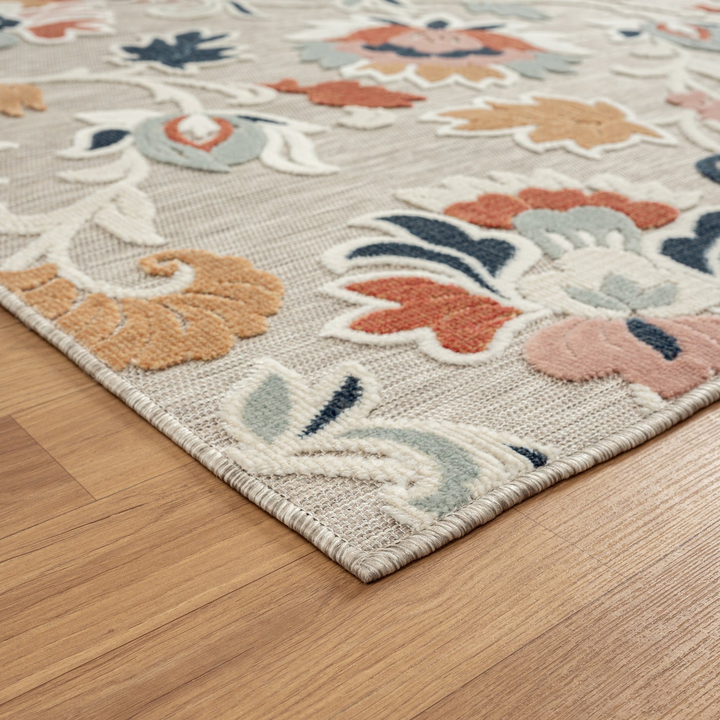Veranda-82105 Tropical Power-Loomed Beige/Multi Polypropylene Indoor/Outdoor Area Rug - LR Home