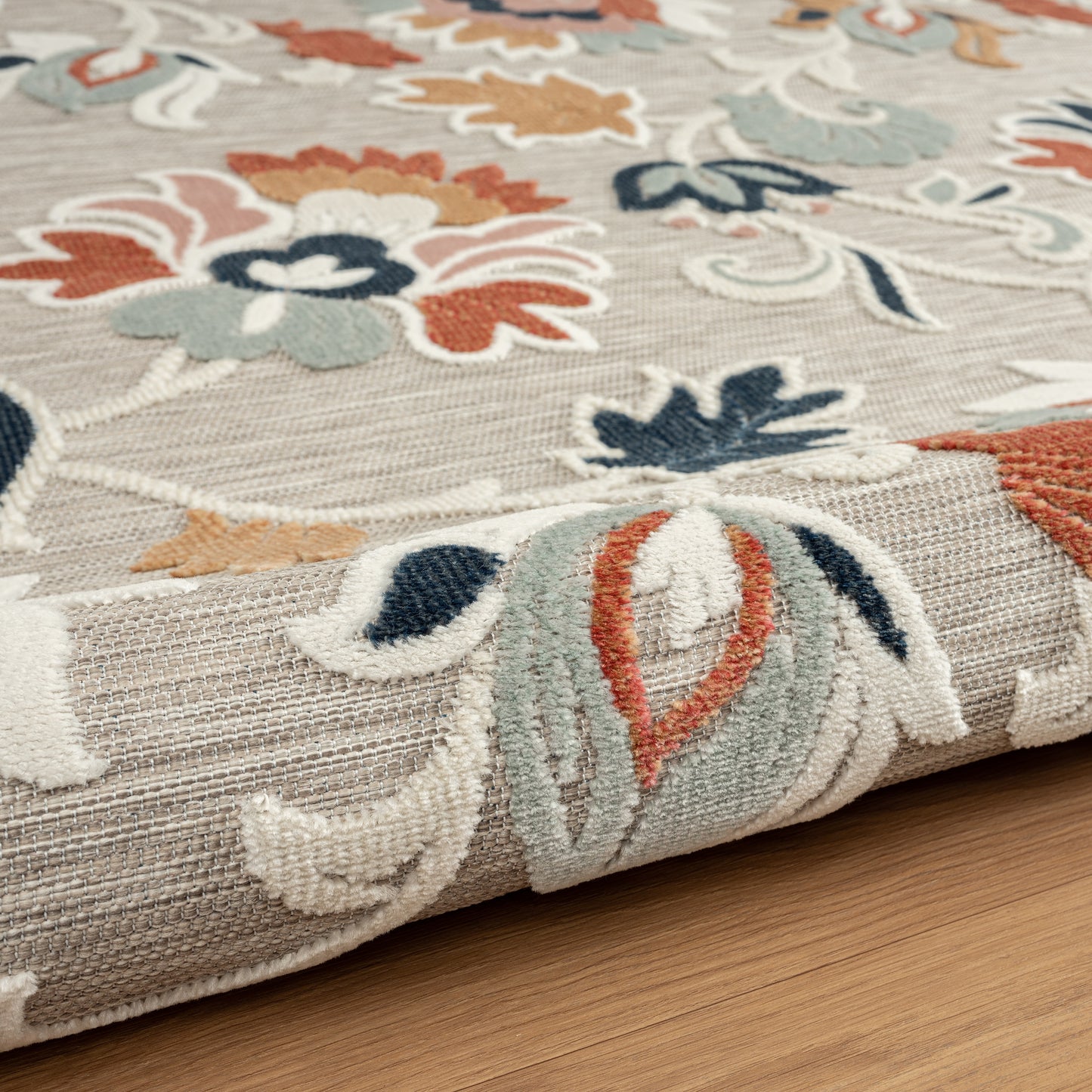 Veranda-82105 Tropical Power-Loomed Beige/Multi Polypropylene Indoor/Outdoor Area Rug - LR Home