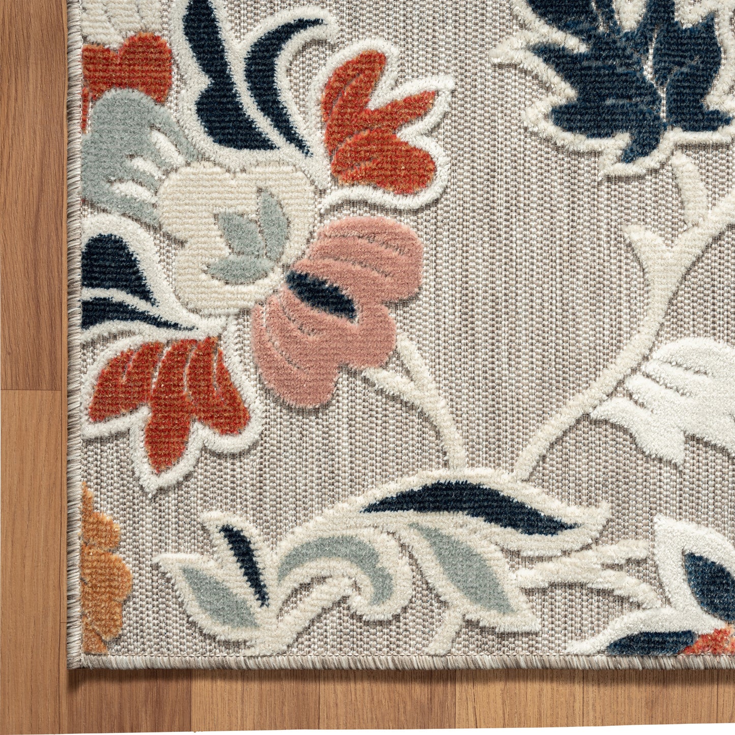 Veranda-82105 Tropical Power-Loomed Beige/Multi Polypropylene Indoor/Outdoor Area Rug - LR Home