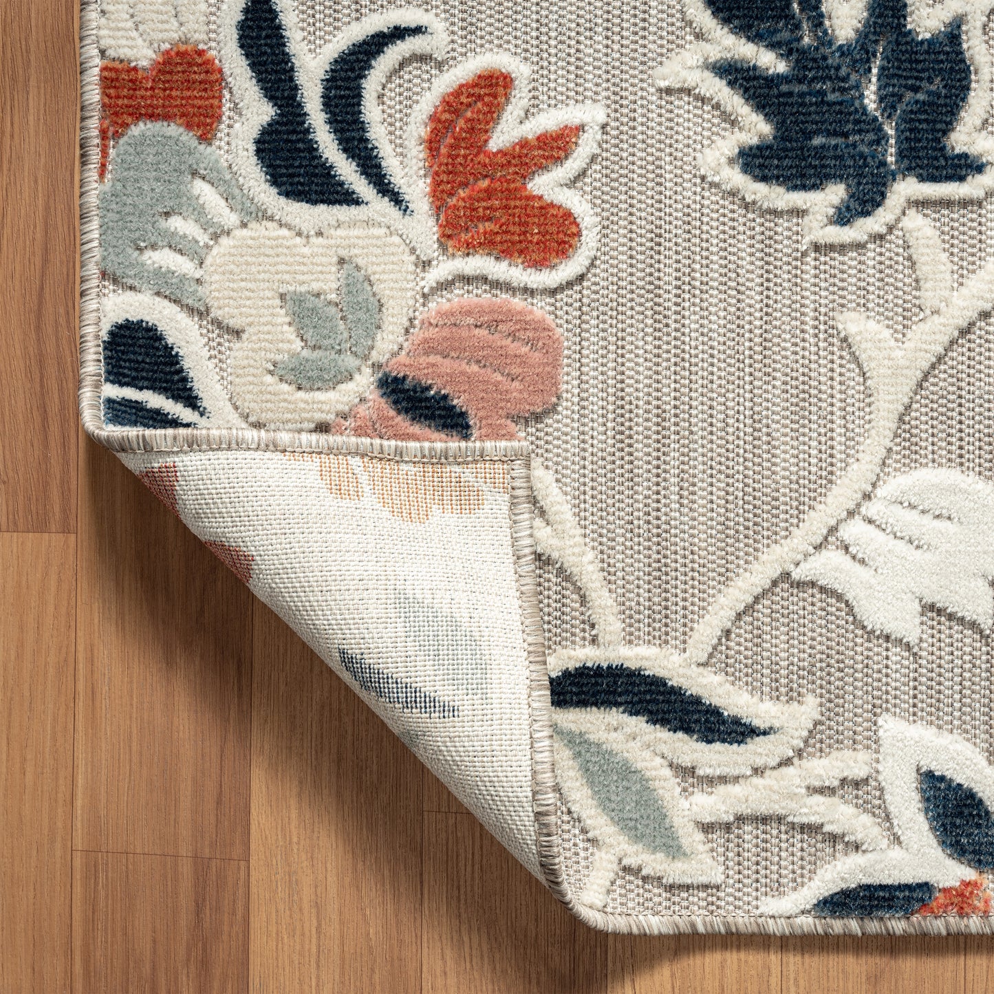 Veranda-82105 Tropical Power-Loomed Beige/Multi Polypropylene Indoor/Outdoor Area Rug - LR Home