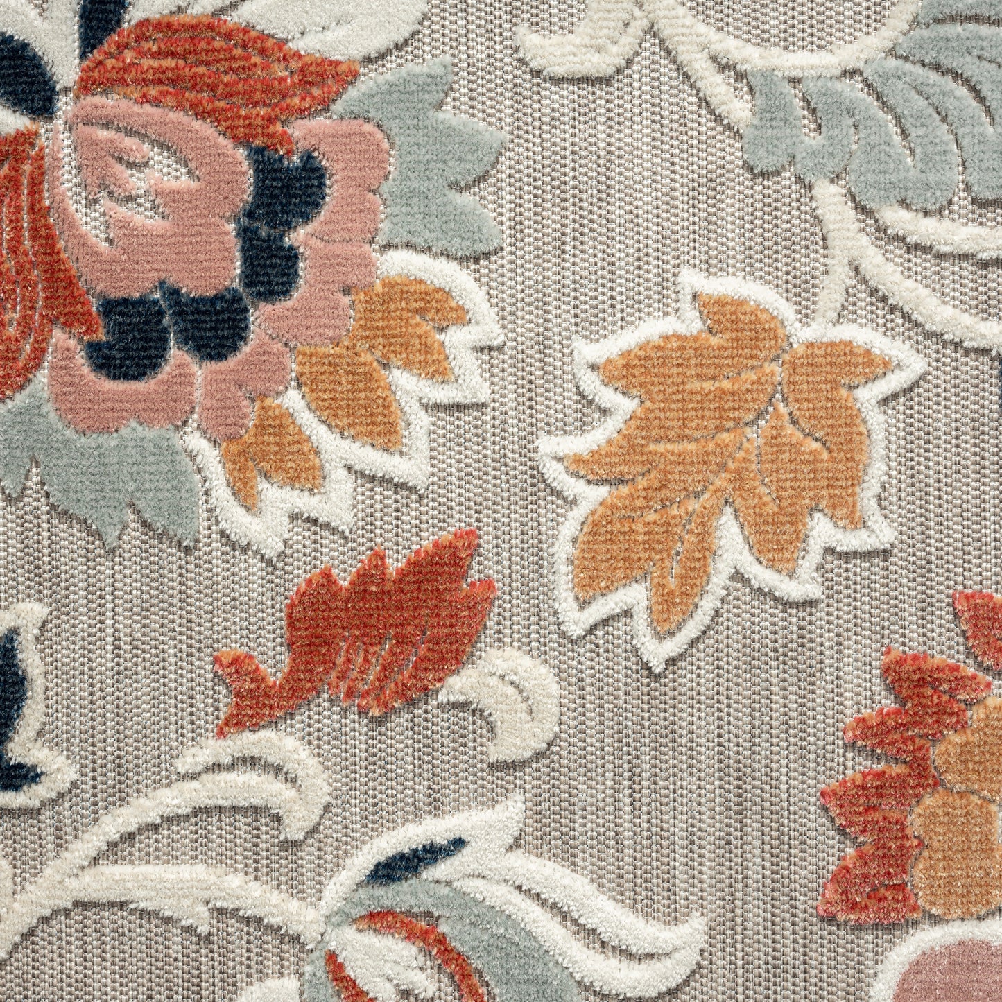 VERND-82105 Bohemian/Eclectic Machine Made Grey/Beige/Orange/Blue/White Polypropylene Indoor/Outdoor Area Rugs - LR Home