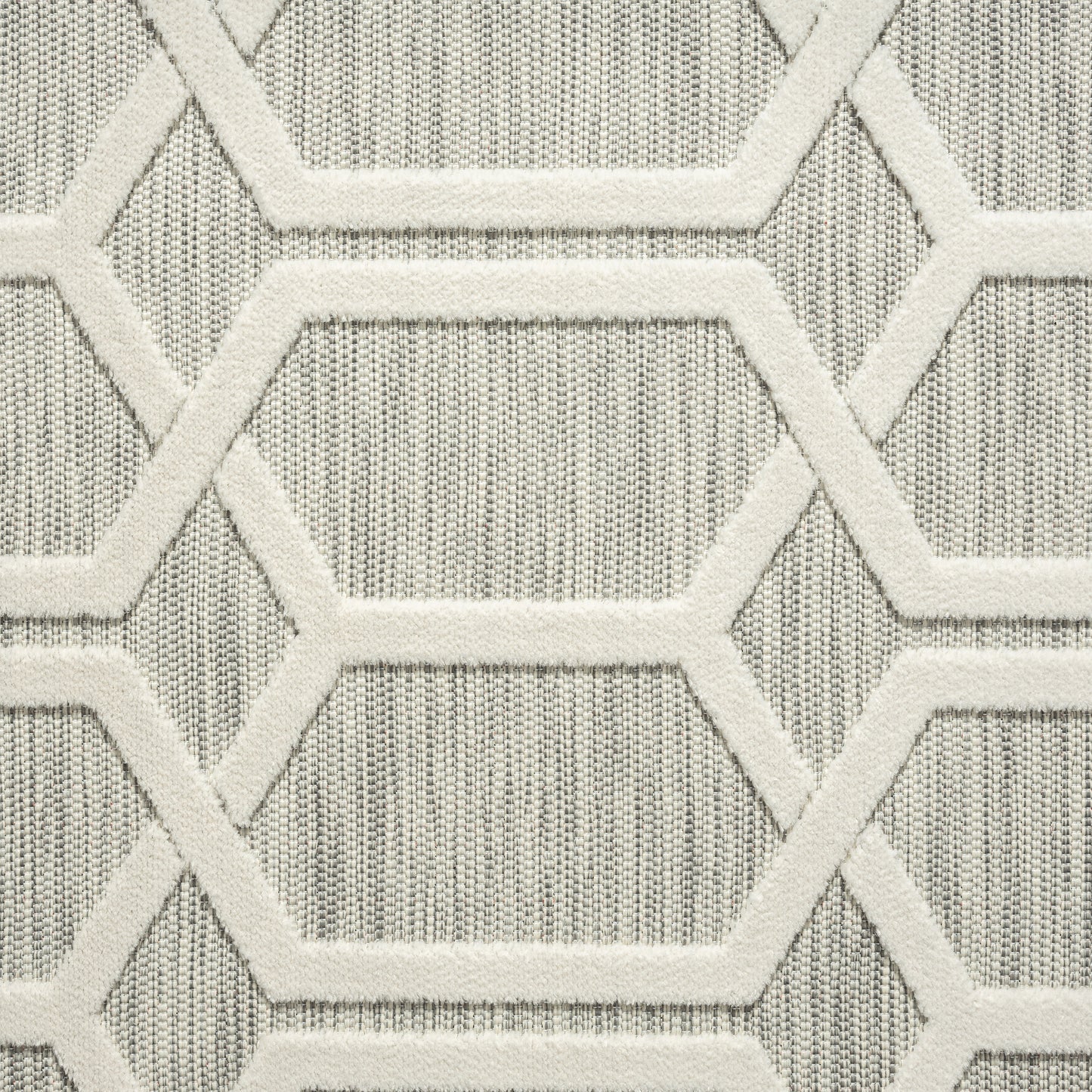 Veranda-82107 Modern Power-Loomed Silver Gray Polypropylene Indoor/Outdoor Area Rug - LR Home