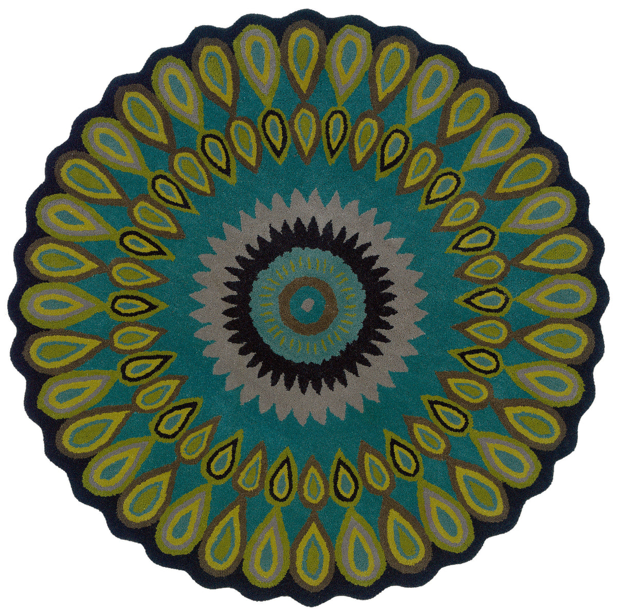 Traditional Peacock Indoor Area Rug - Silo view