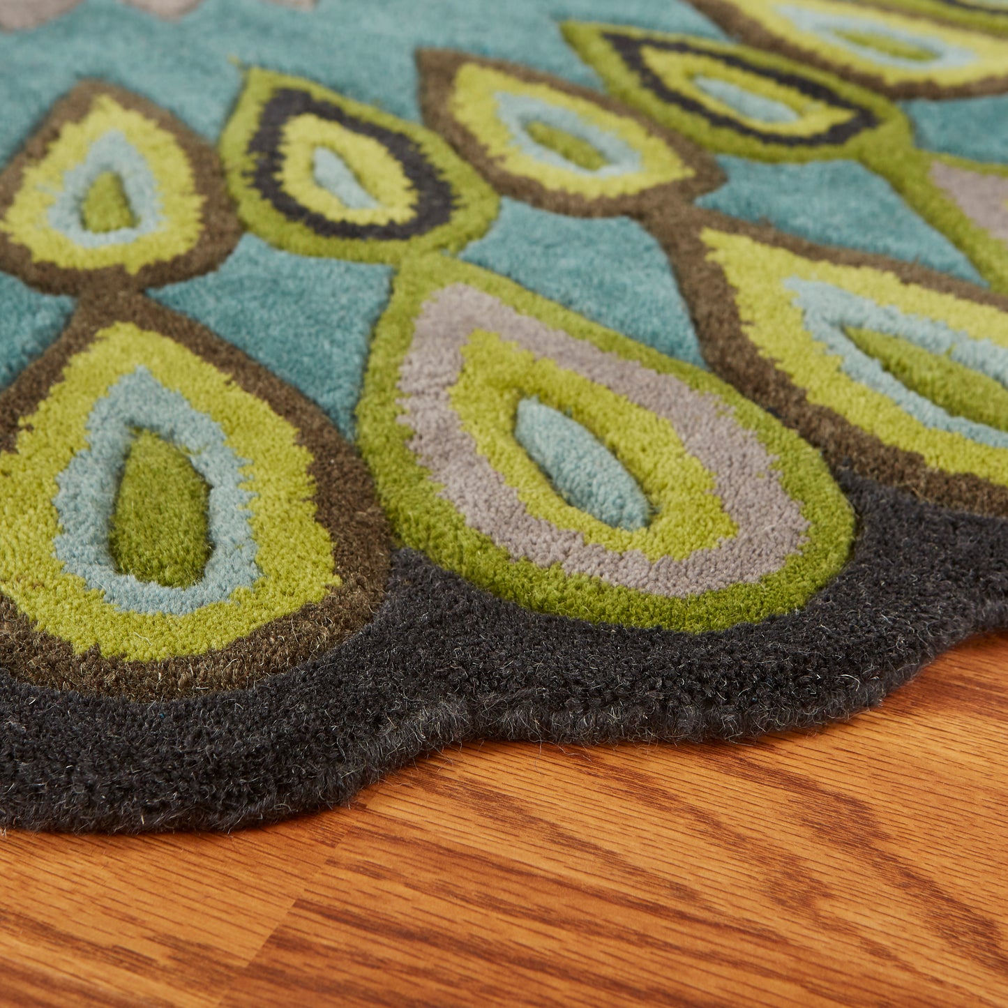 Vibrance-03540 Contemporary Hand-Tufted Blue/Green Cotton Indoor Area Rug - LR Home