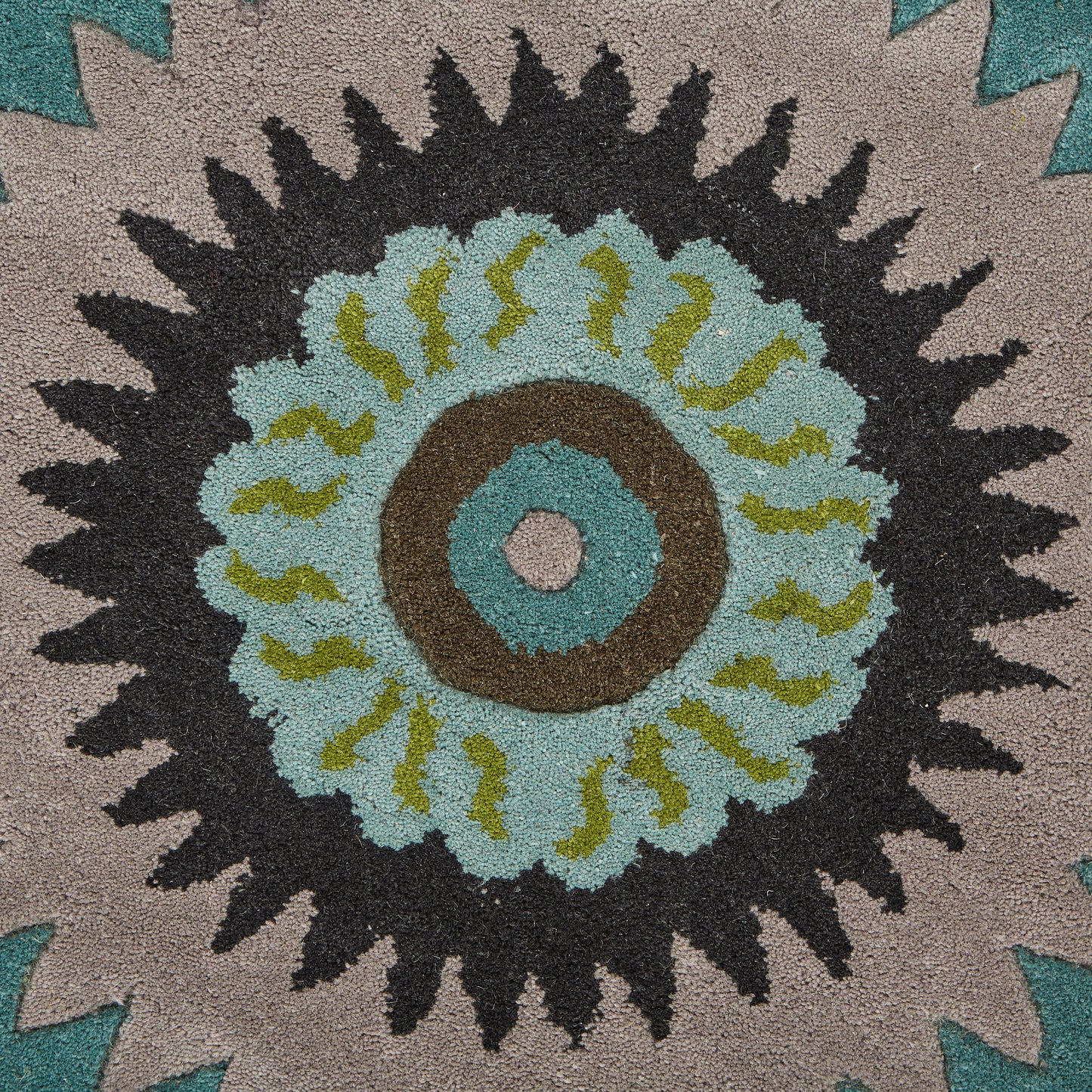 Vibrance-03540 Contemporary Hand-Tufted Blue/Green Cotton Indoor Area Rug - LR Home